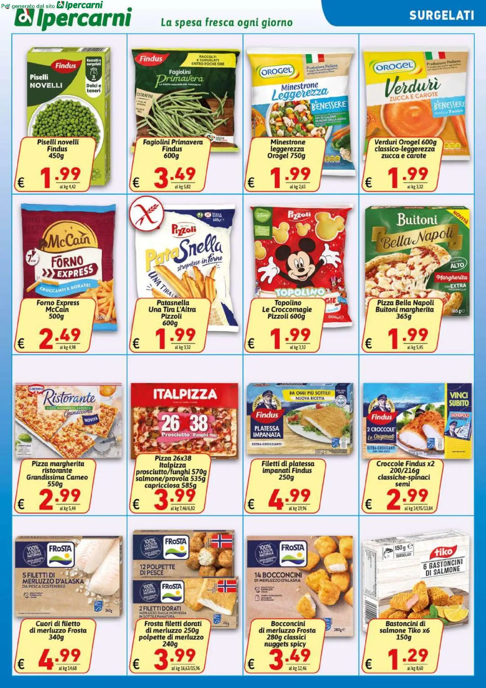 Volantino Ipercarni del 25.02.2026 | Pagina: 11 | Prodotti: Nuggets, Carote, Zucca, Piselli