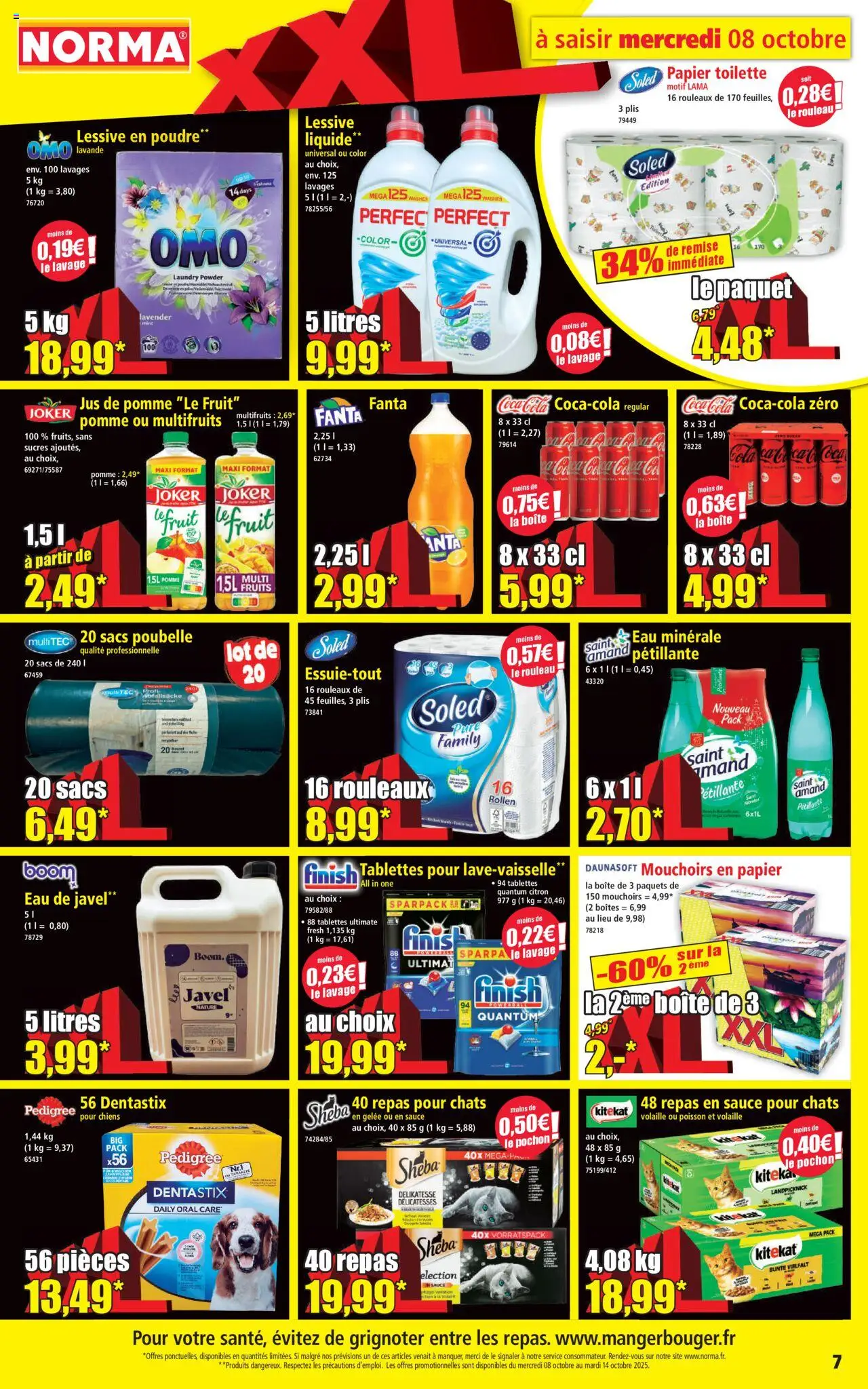 {H1} | Page: 7 | Produits: Eau minérale, Papier toilette, Coca cola, Poisson