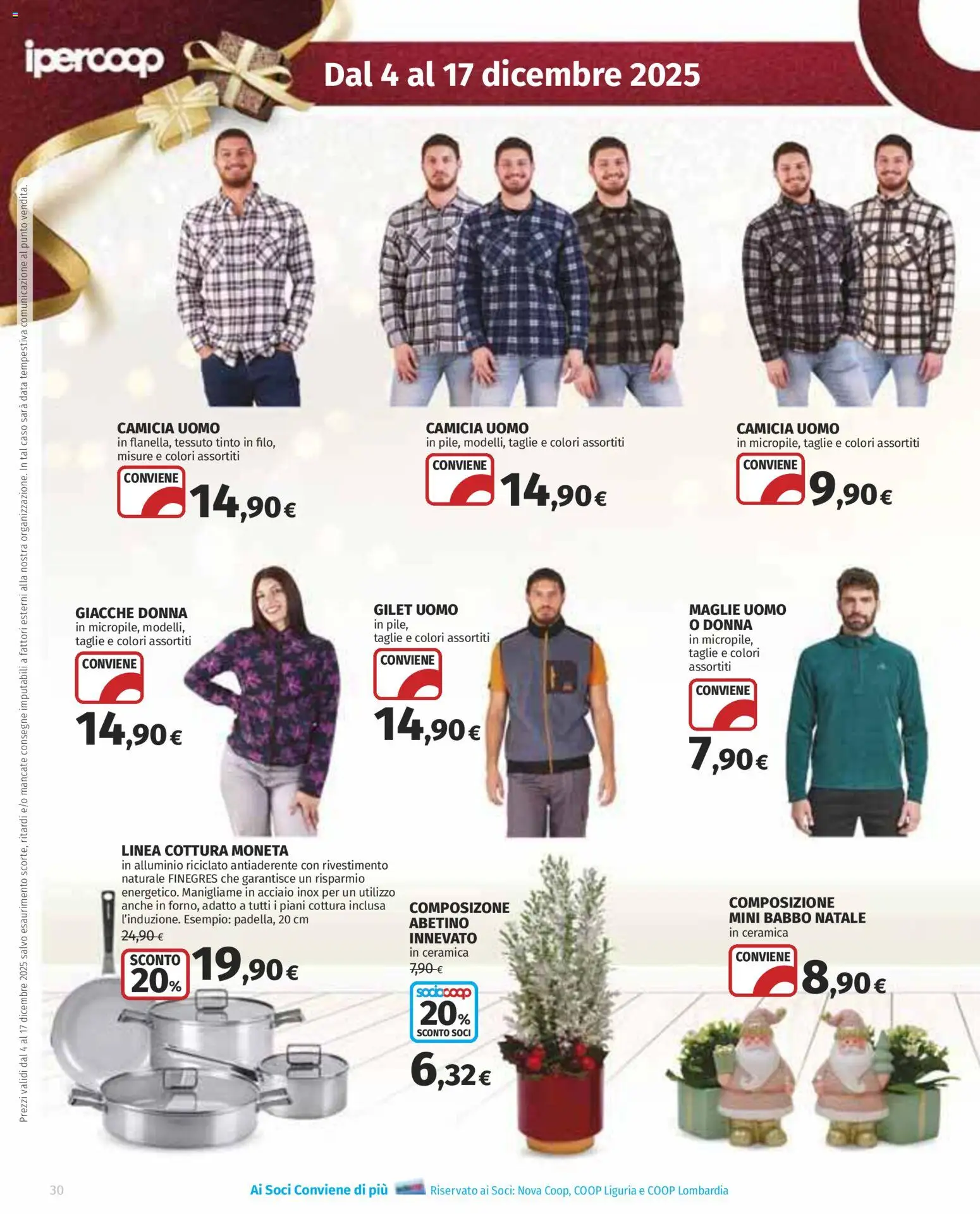 Volantino Ipercoop del 04.12.2025 | Pagina: 30 | Prodotti: Camicia, Gilet, Data, Alluminio