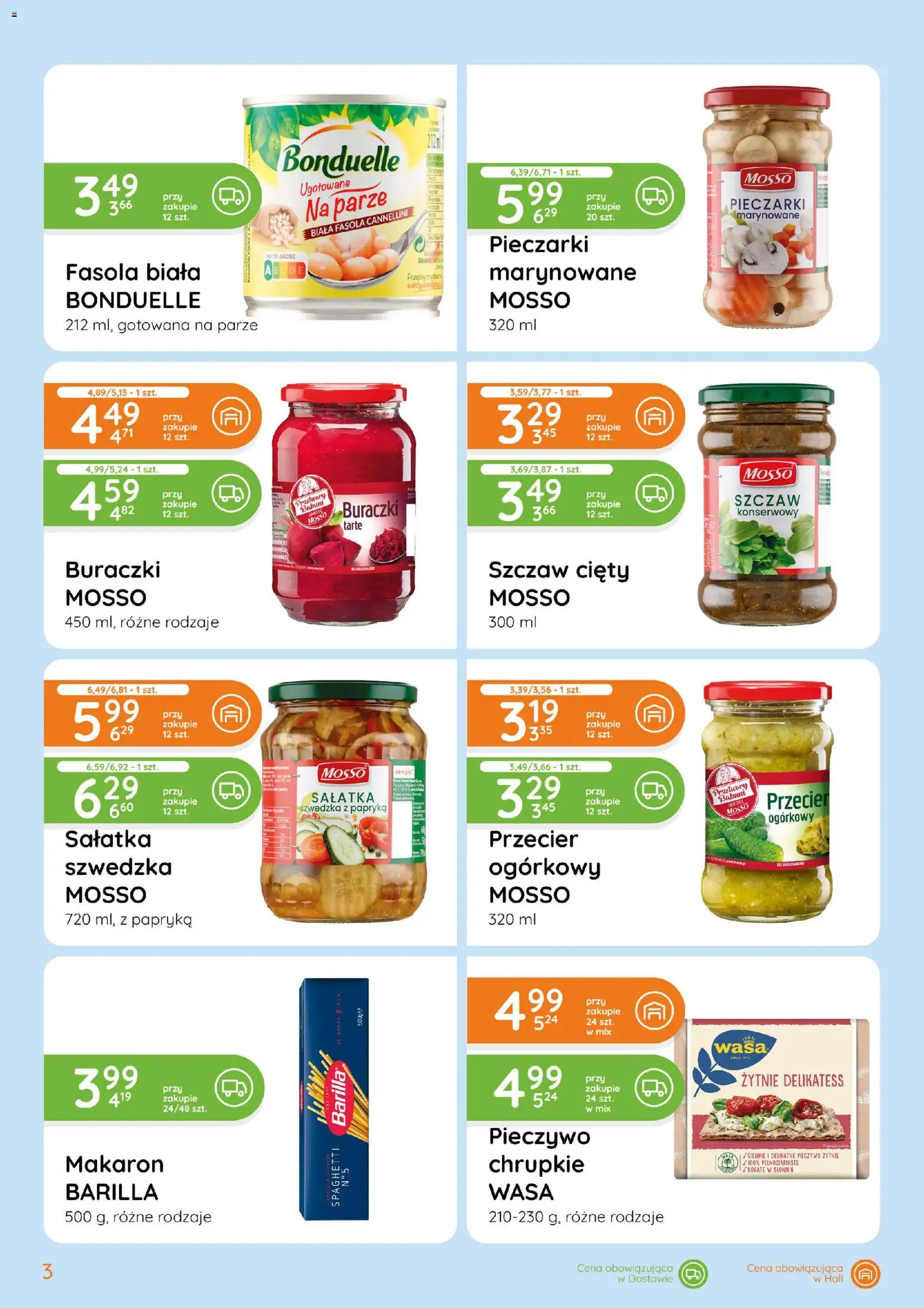 Eurocash gazetka - Pakietomaniak od 16.04.2026 | Strona: 3 | Produkty: Pieczywo, Fasola biała, Makaron, Sałatka