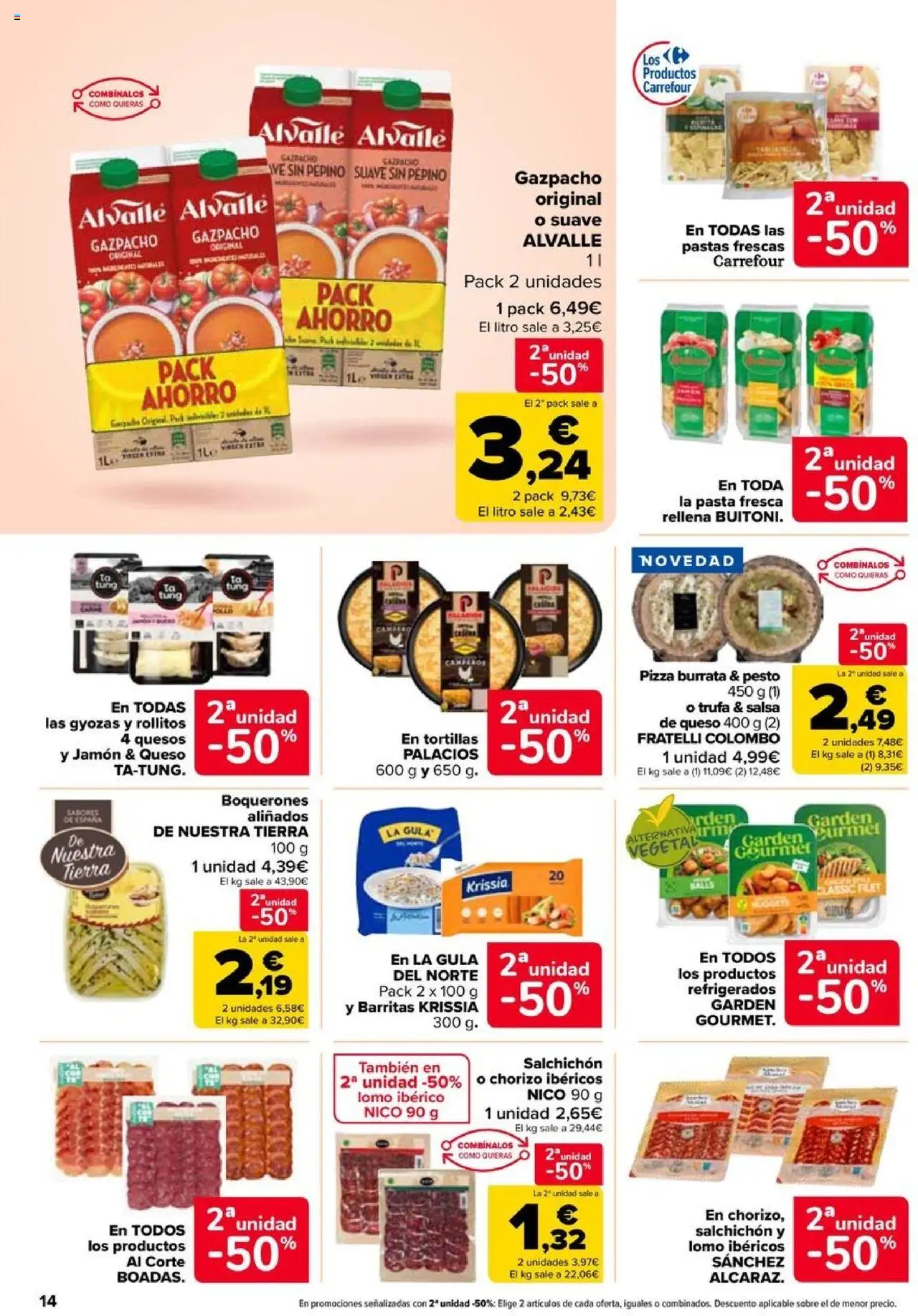 Carrefour folleto │ válido desde el 08.08.2025 | Página: 14 | Productos: Στιγμιαίος καφές, Queso, Pizza, Gazpacho