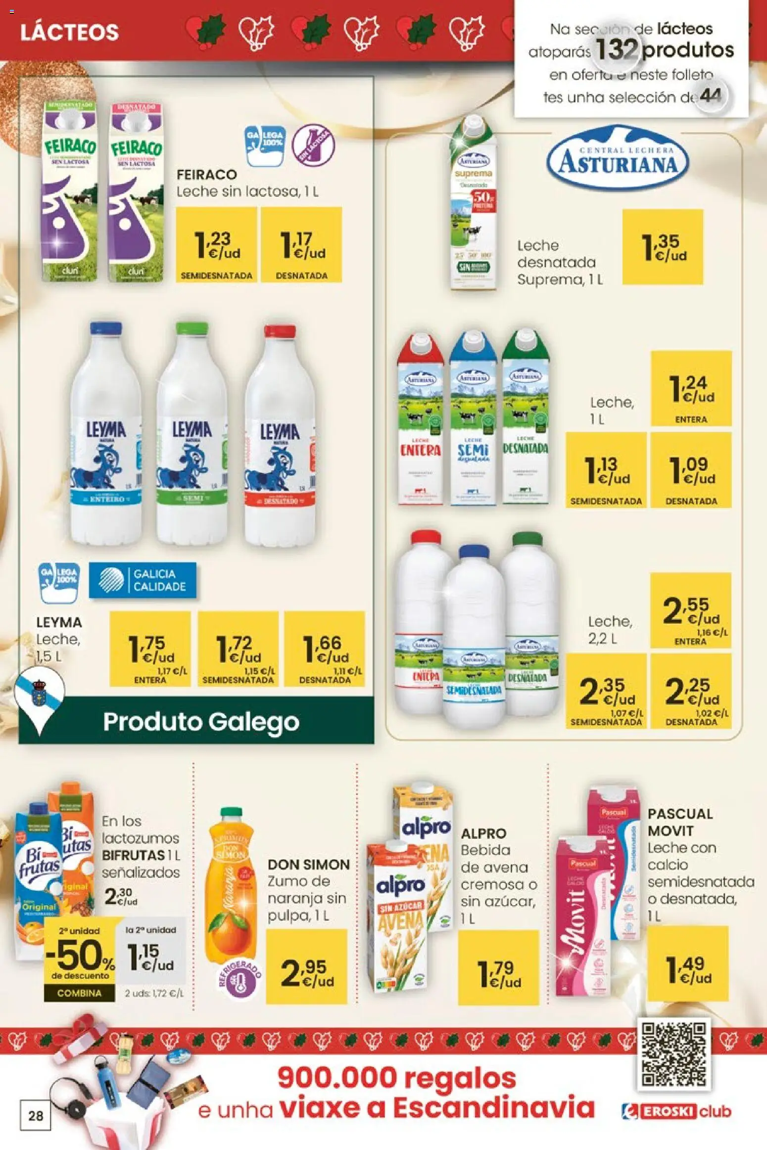 Eroski - Center │ válido desde el 27.11.2025 | Página: 28 | Productos: Leche, Ροζ πιπέρι