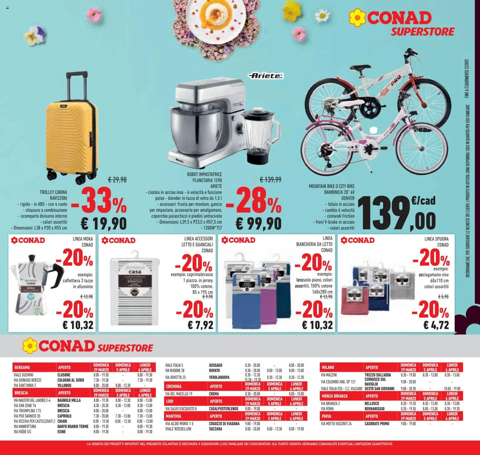 Volantino Conad del 25.03.2026 | Pagina: 37 | Prodotti: Spugna, Impastatrice, Trolley, Ciotola
