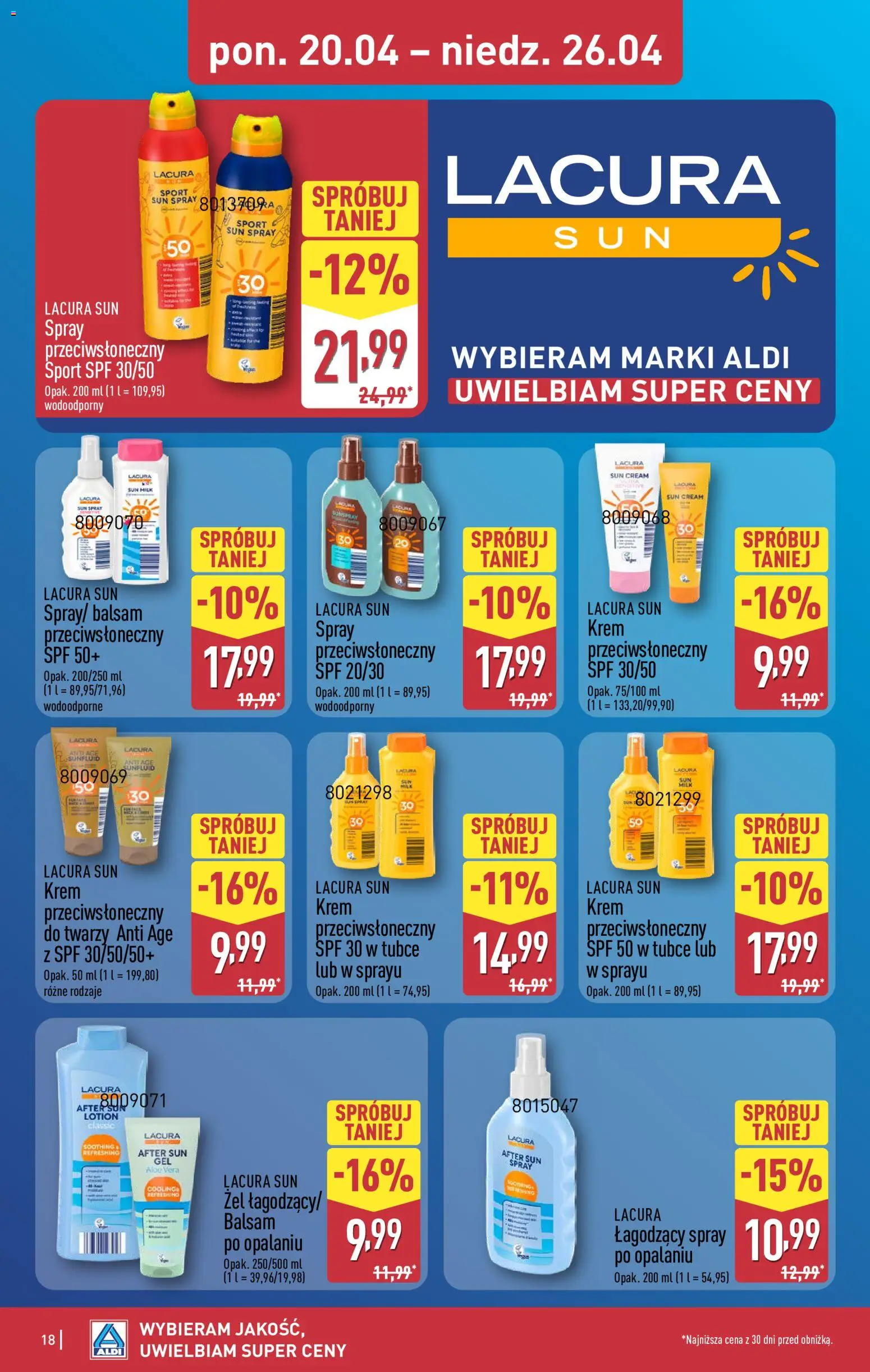 Aldi gazetka od 20.04.2026 | Strona: 18 | Produkty: Krem, Lotion, Krem do twarzy