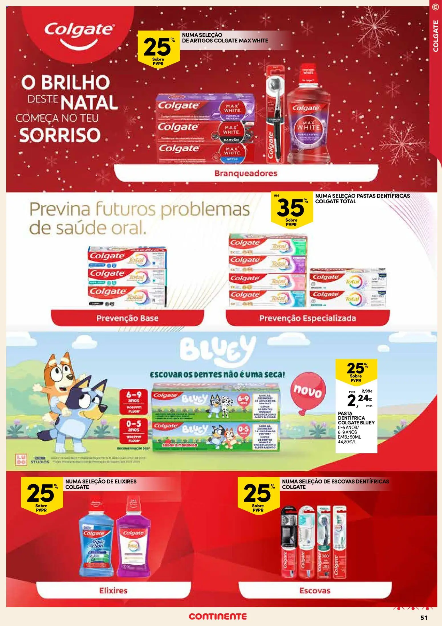 Continente - Açores: Natal │ válido de 11.12.2025 | Página: 51 | Produtos: Escovar, Base