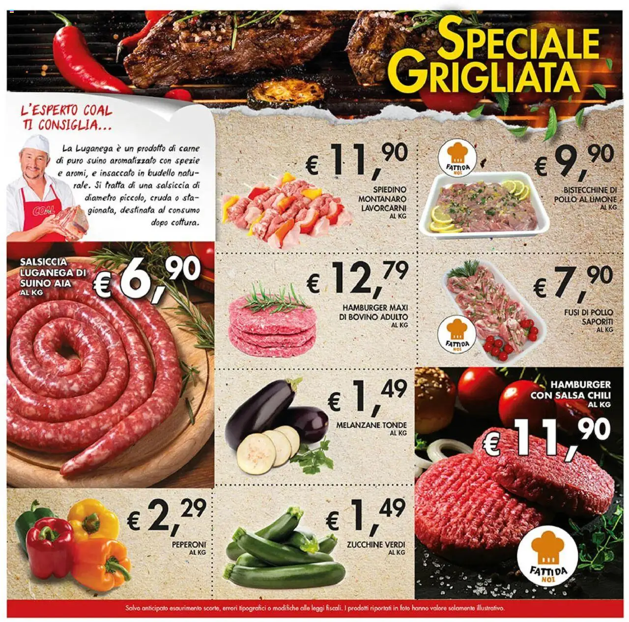 Volantino Coal del 31.07.2025 | Pagina: 9 | Prodotti: Spezie, Salsiccia, Zucchine, Hamburger