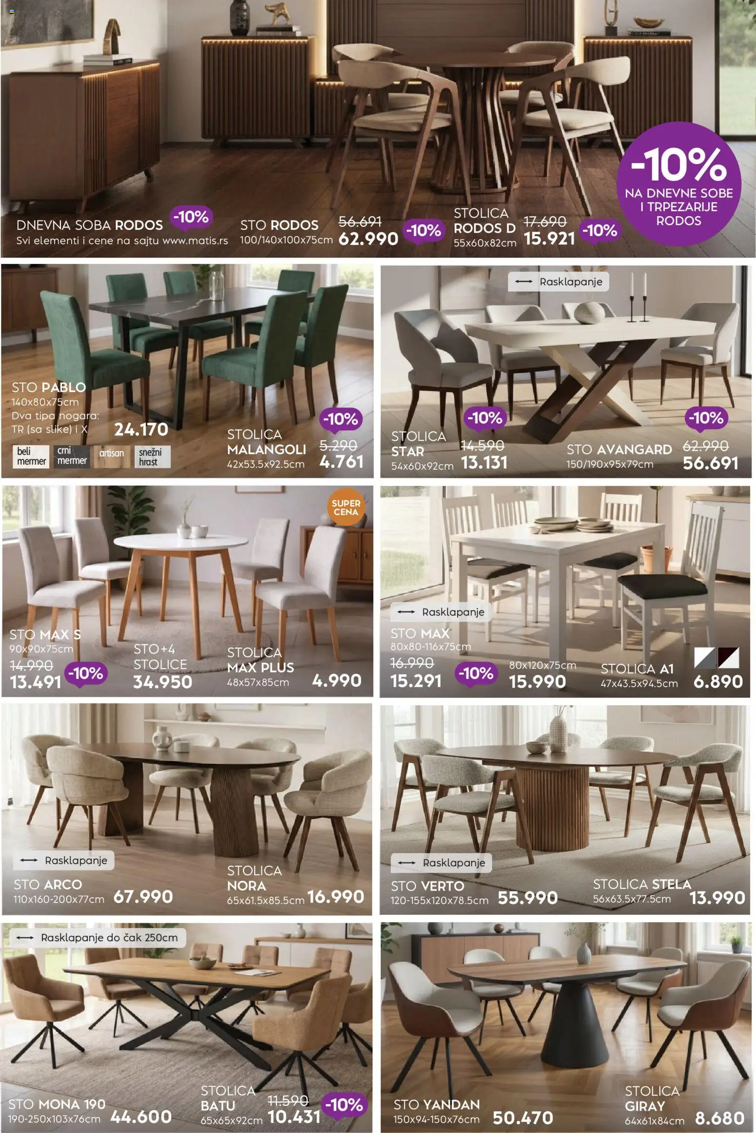 Matis katalog - važi od 01.03.2026 | Strana: 18 | Proizvode: Sto, Stolica