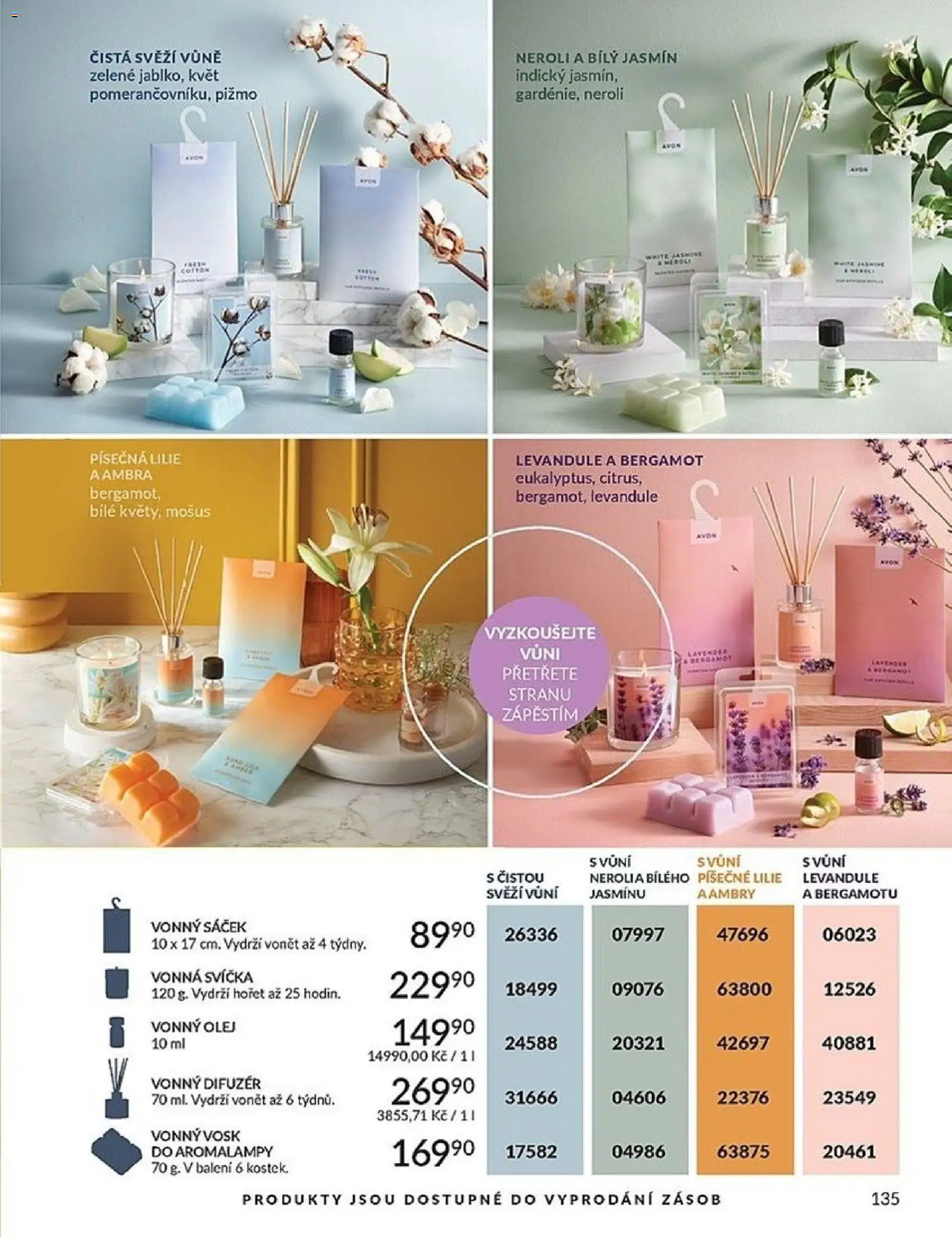 Avon katalog 2/2026 od 01.02.2026 | Strana: 135 | Produkty: Difuzér, Olej, Svíčka, Sáček