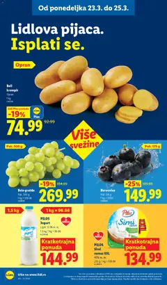 PILOS Jogurt, Light; 0,5% m. m. 1,5 kg; 1 kg = 96.66 - pregled Lidl kataloga - važi od 19.03.2026 | Strana: 82