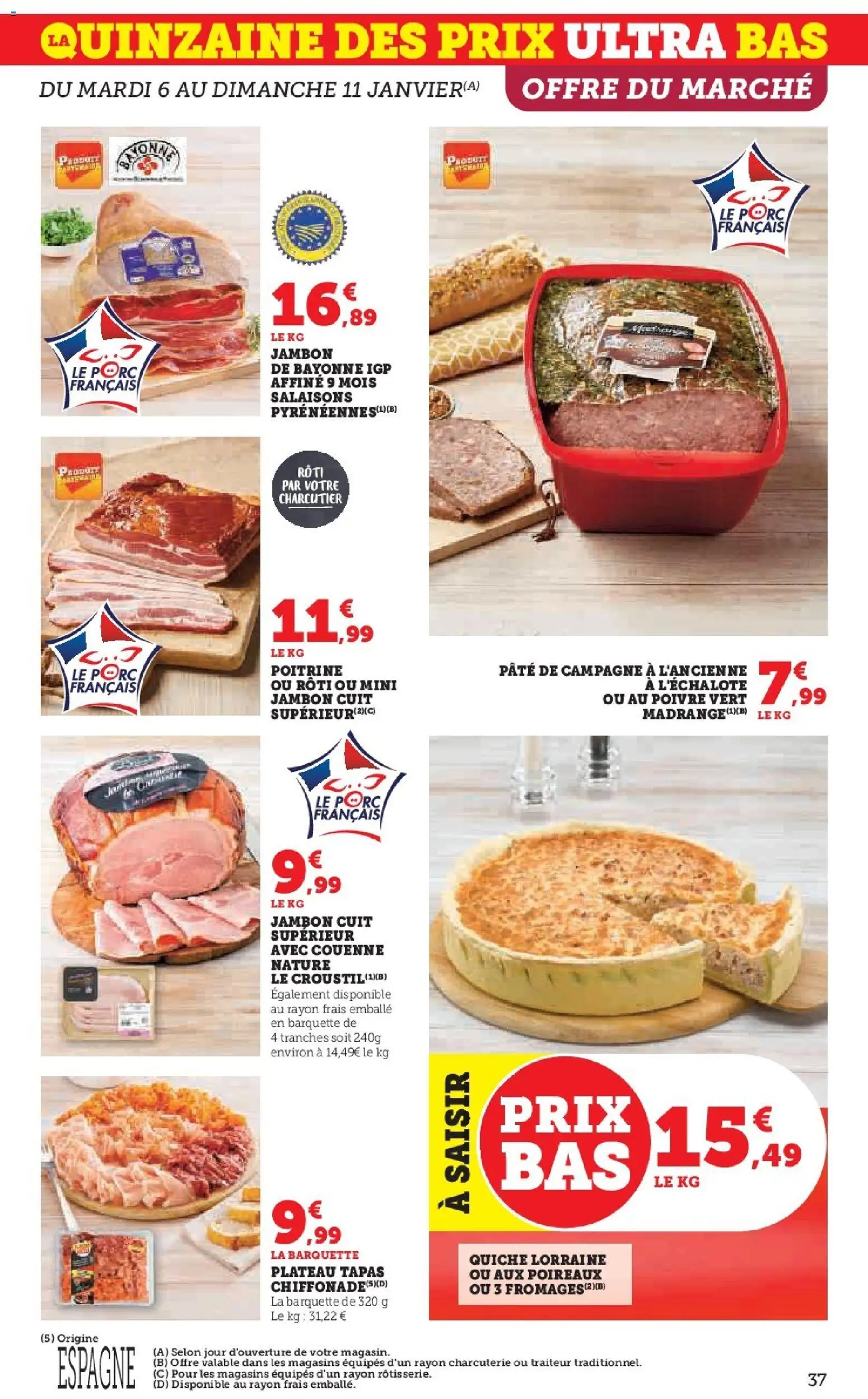 {H1} | Page: 37 | Produits: Plateau, Poireaux, Jambon, Porc