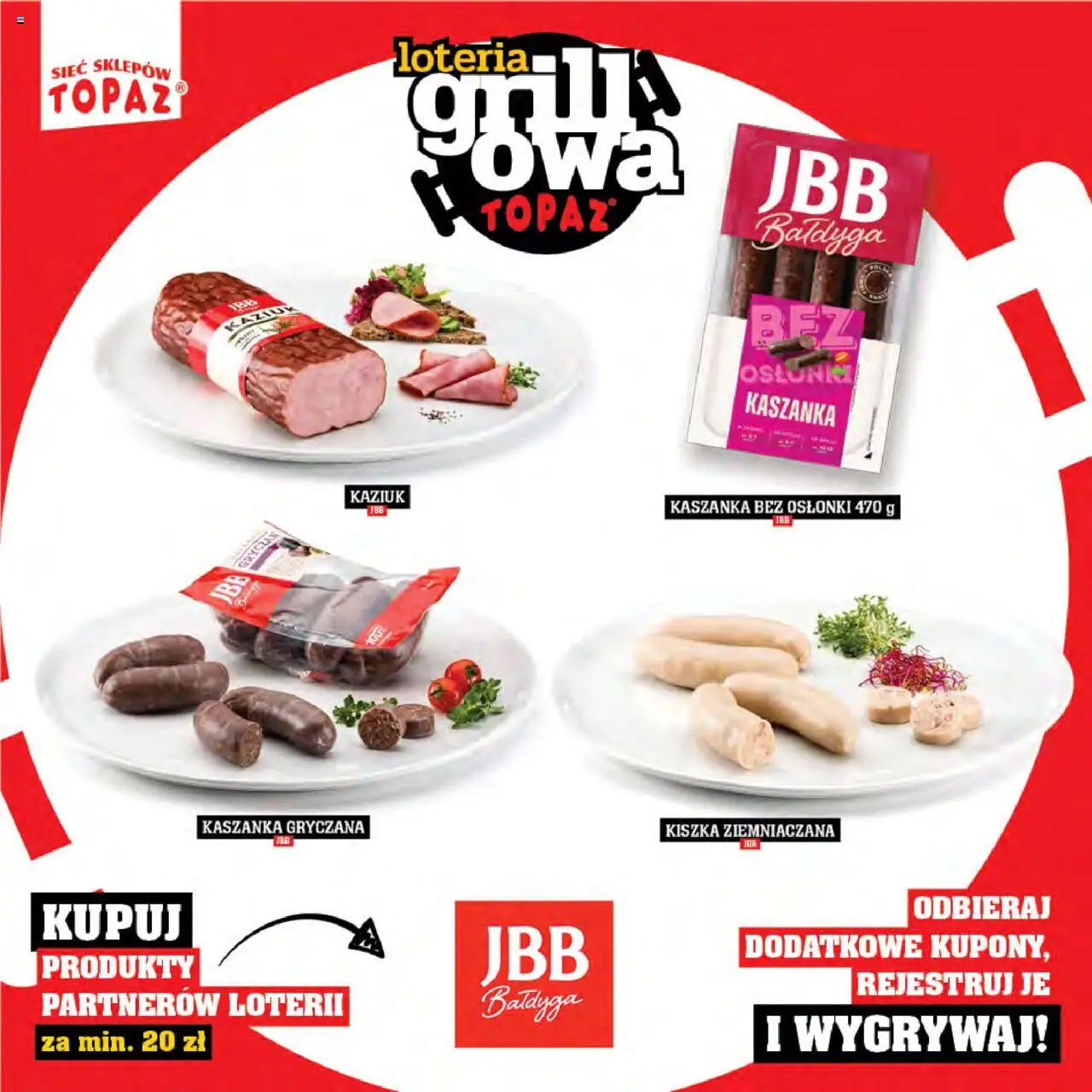 Topaz Gazetka - Katalog produktów Loteria Grillowa od 25.04.2025 | Strona: 4 | Produkty: Kiszka ziemniaczana, Kaszanka
