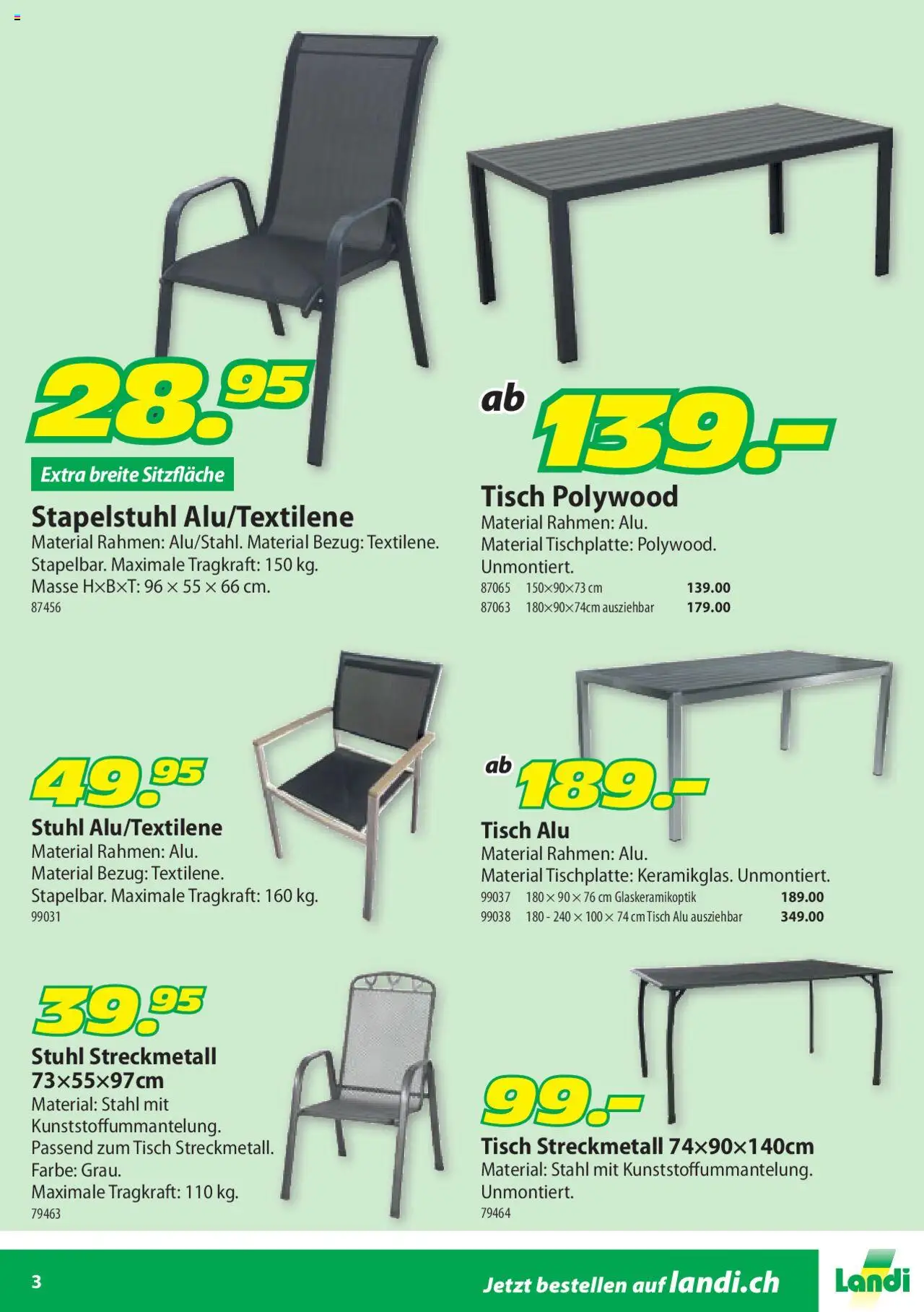 Landi Aktionen Freizeit ab 23.01.2025 | Seite: 3 | Produkte: Tisch, Stuhl