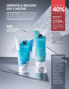 Vista previa Crema de Agua Hidratante Efecto Rellenador Anew, Crema de Agua Hidratante Efecto Rellenador Anew con ácido hialurónico válido desde el 01.11.2025 | Página: 129 | Productos: Crema
