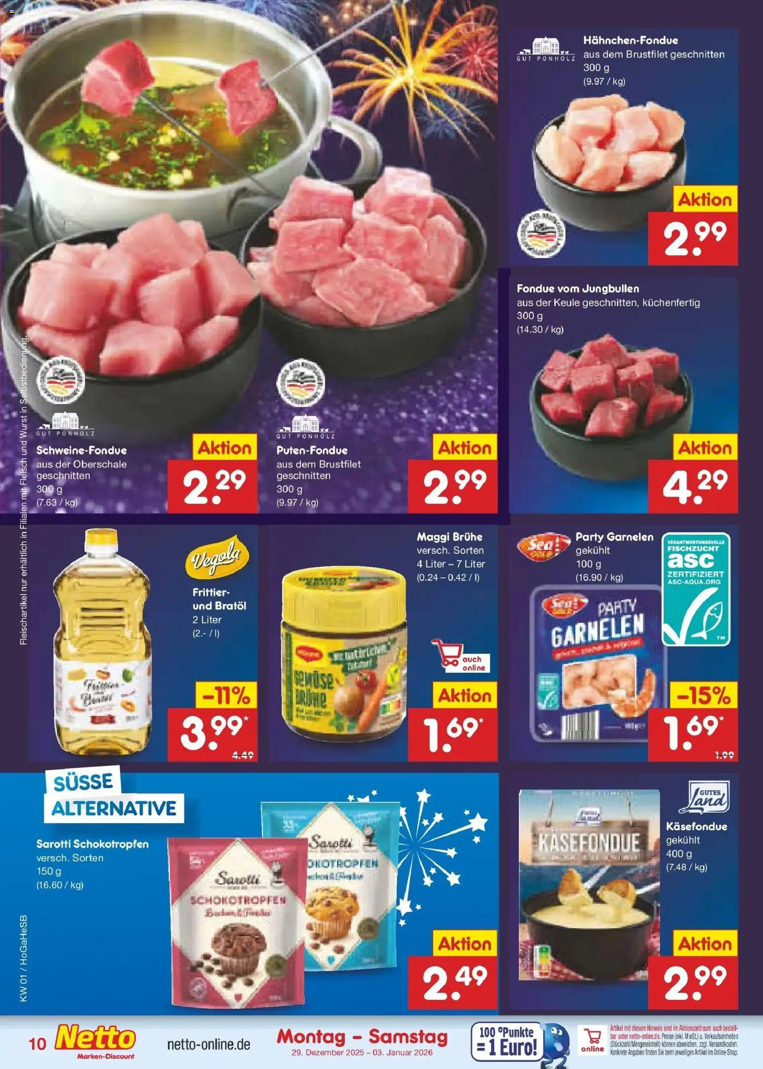 Netto Marken-Discount prospekt Hamburg	 – gültig ab 28.12.2025 | Seite: 10 | Produkte: Maggi, Wurst, Fondue, Fleisch