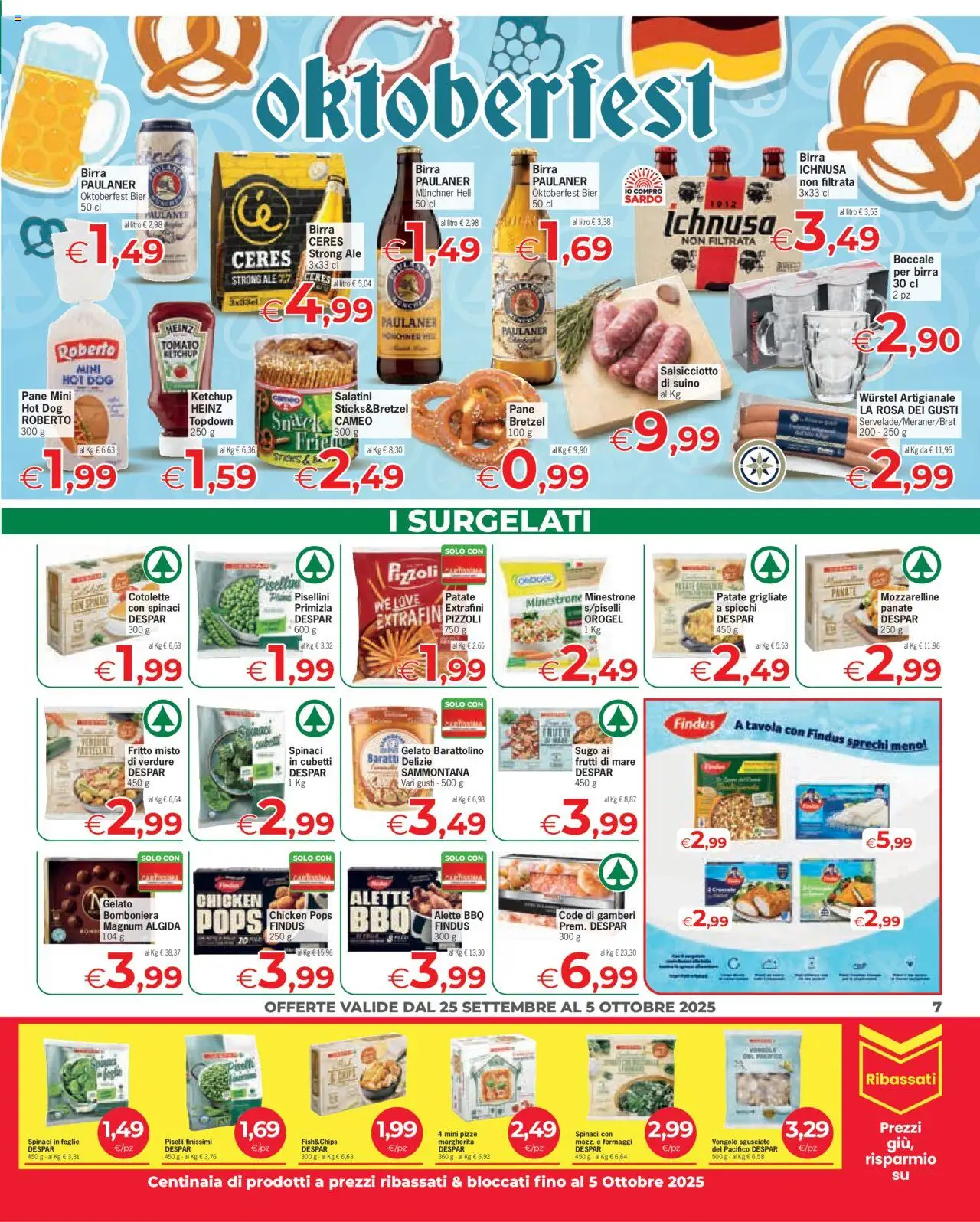 Volantino Despar del 25.09.2025 | Pagina: 7 | Prodotti: Birra, Ketchup, Gelato, Spinaci