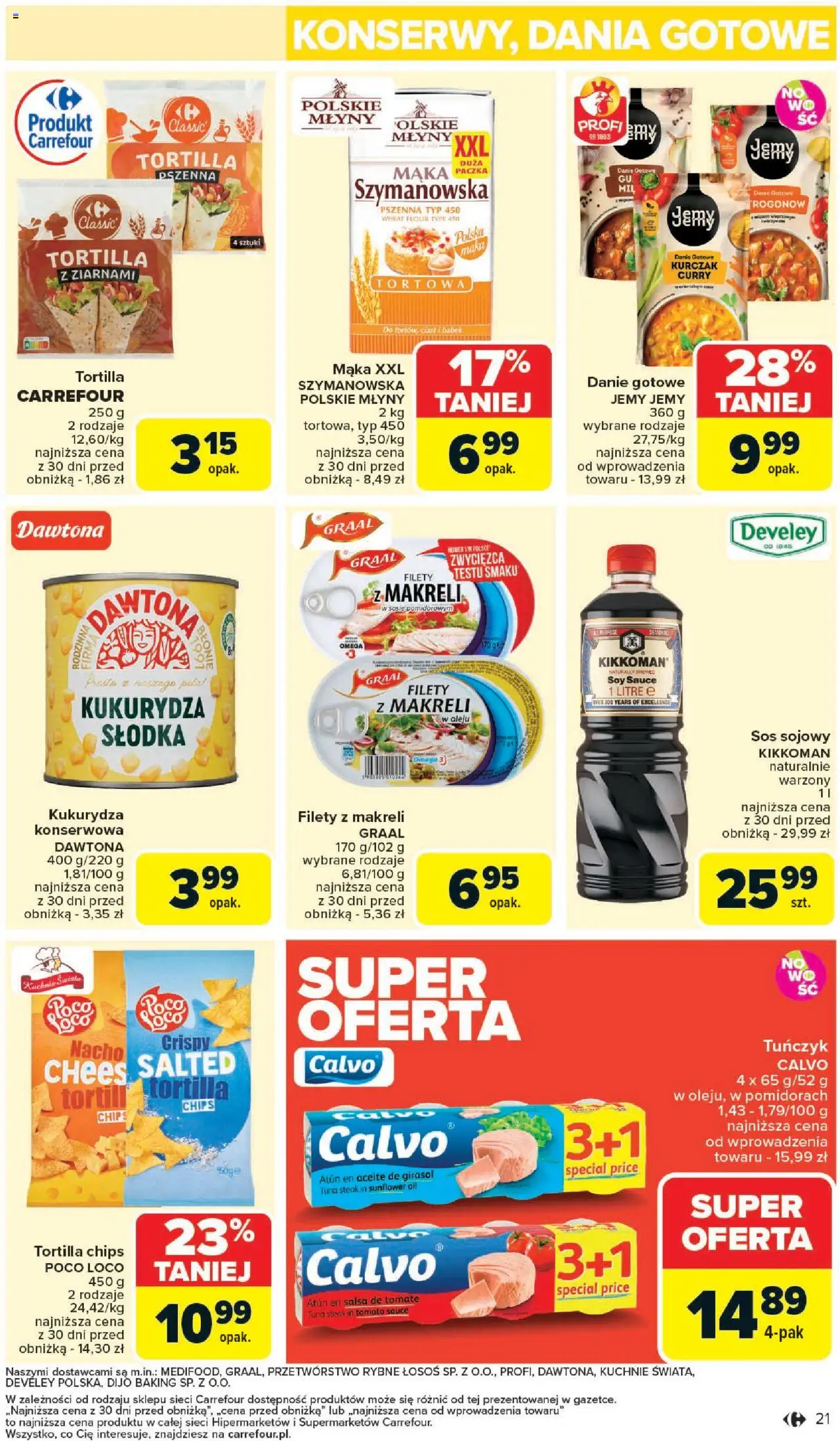 Carrefour Gazetka od 09.06.2025 | Strona: 23 | Produkty: Tortilla, Łosoś, Tuńczyk, Dania gotowe