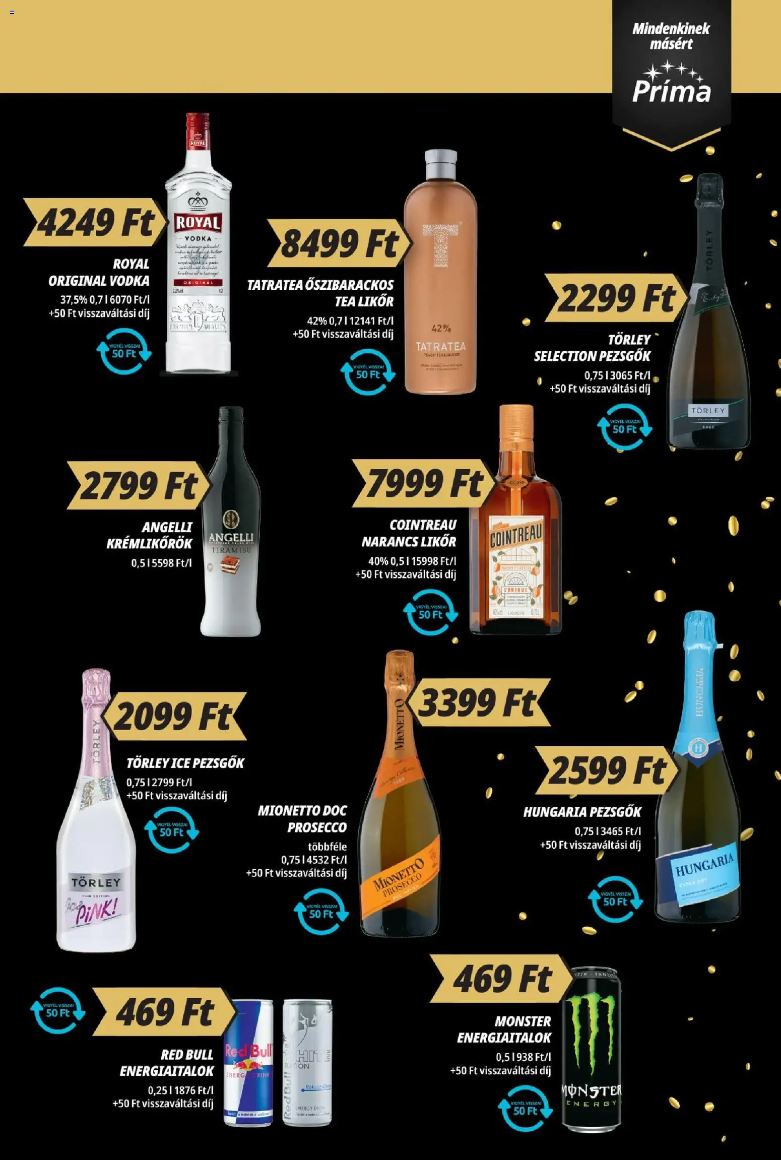 CBA Príma akciós ujság - amely érvényes a következő dátumtól: 13.12.2025 | Oldal: 9 | Termékek: Tiramisu, Red bull, Likőr, Vodka