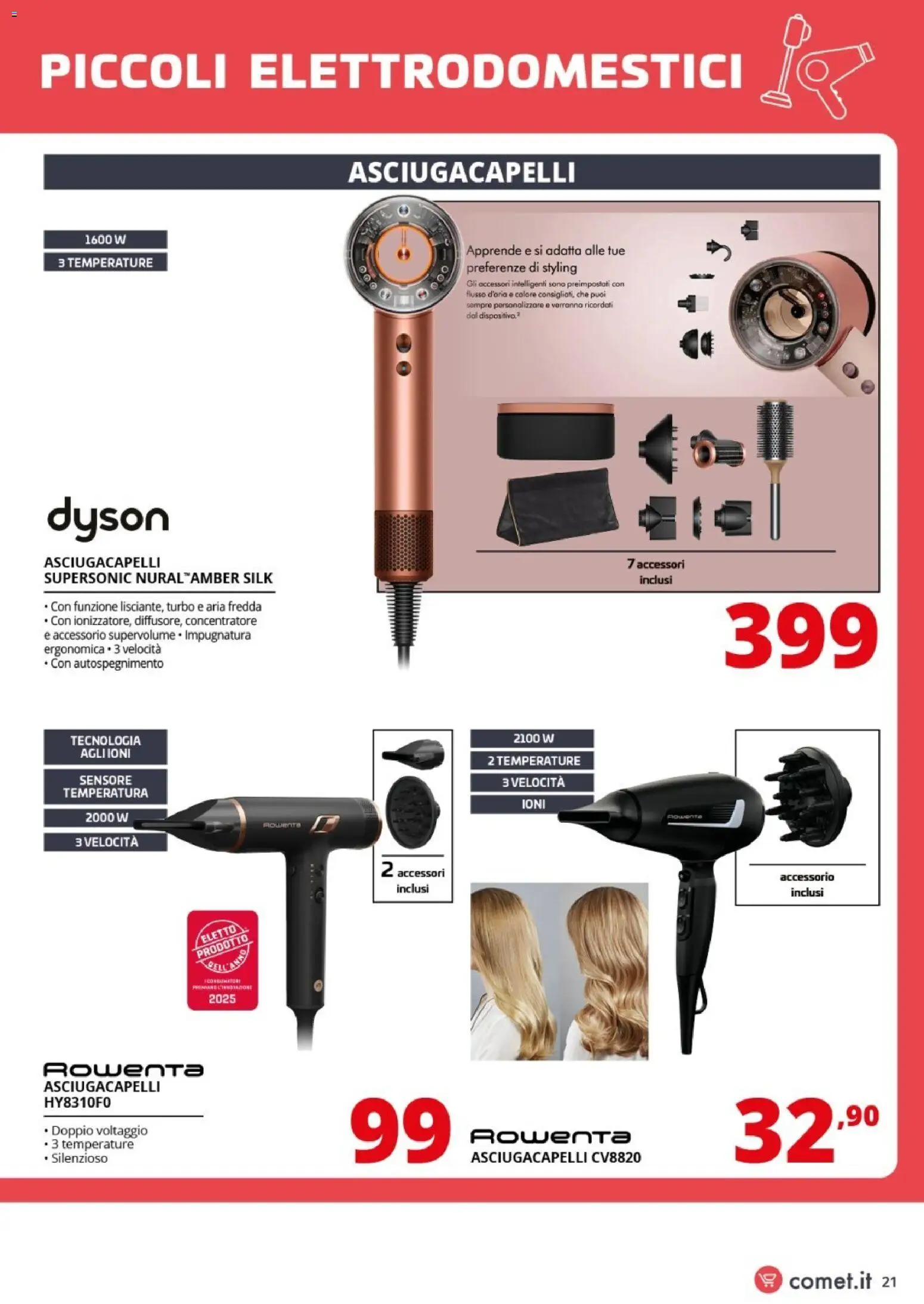 Volantino Comet del 09.01.2026 | Pagina: 21 | Prodotti: Asciugacapelli, Dyson