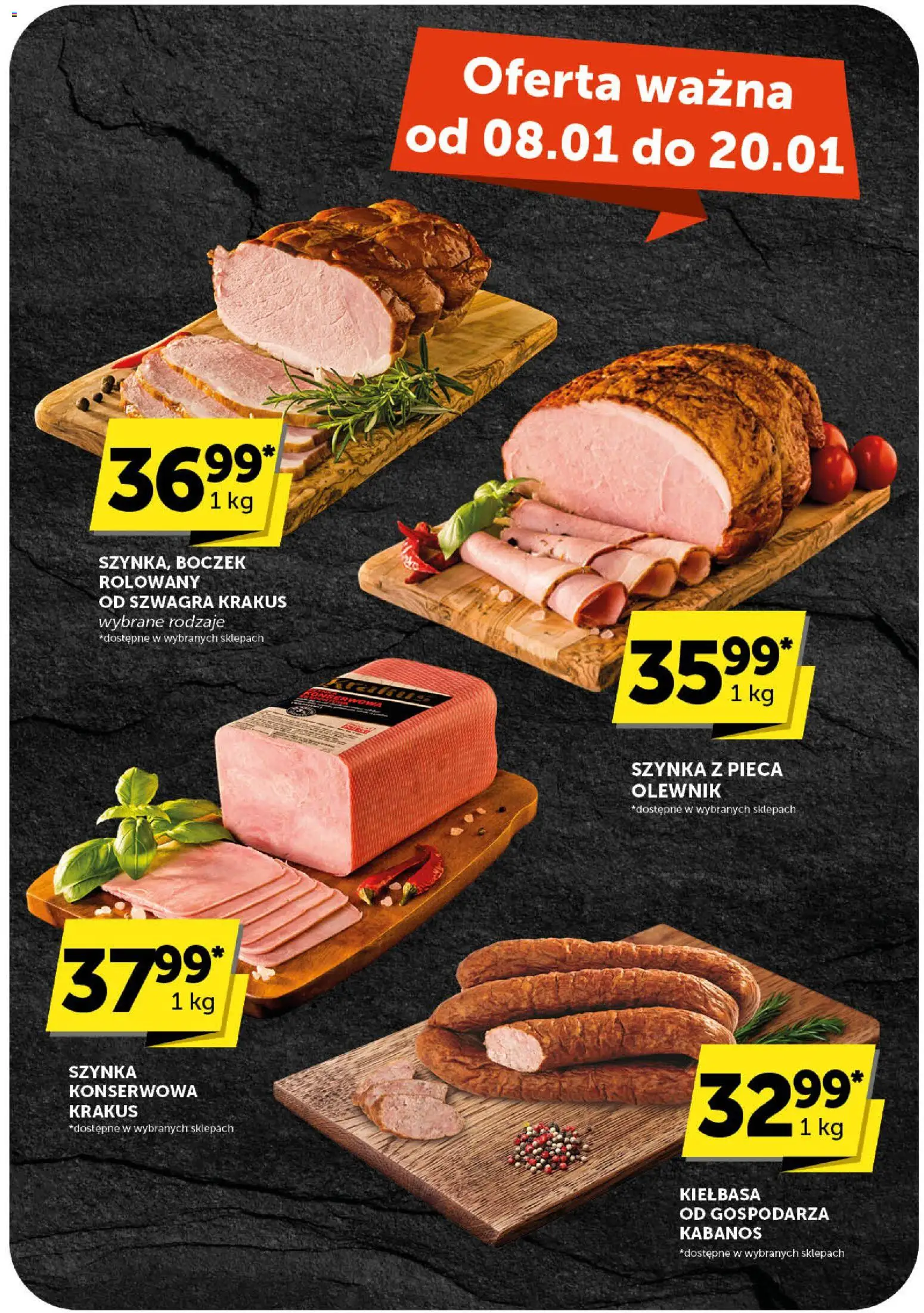 ABC Gazetka od 08.01.2026 | Strona: 19 | Produkty: Kiełbasa, Szynka, Boczek