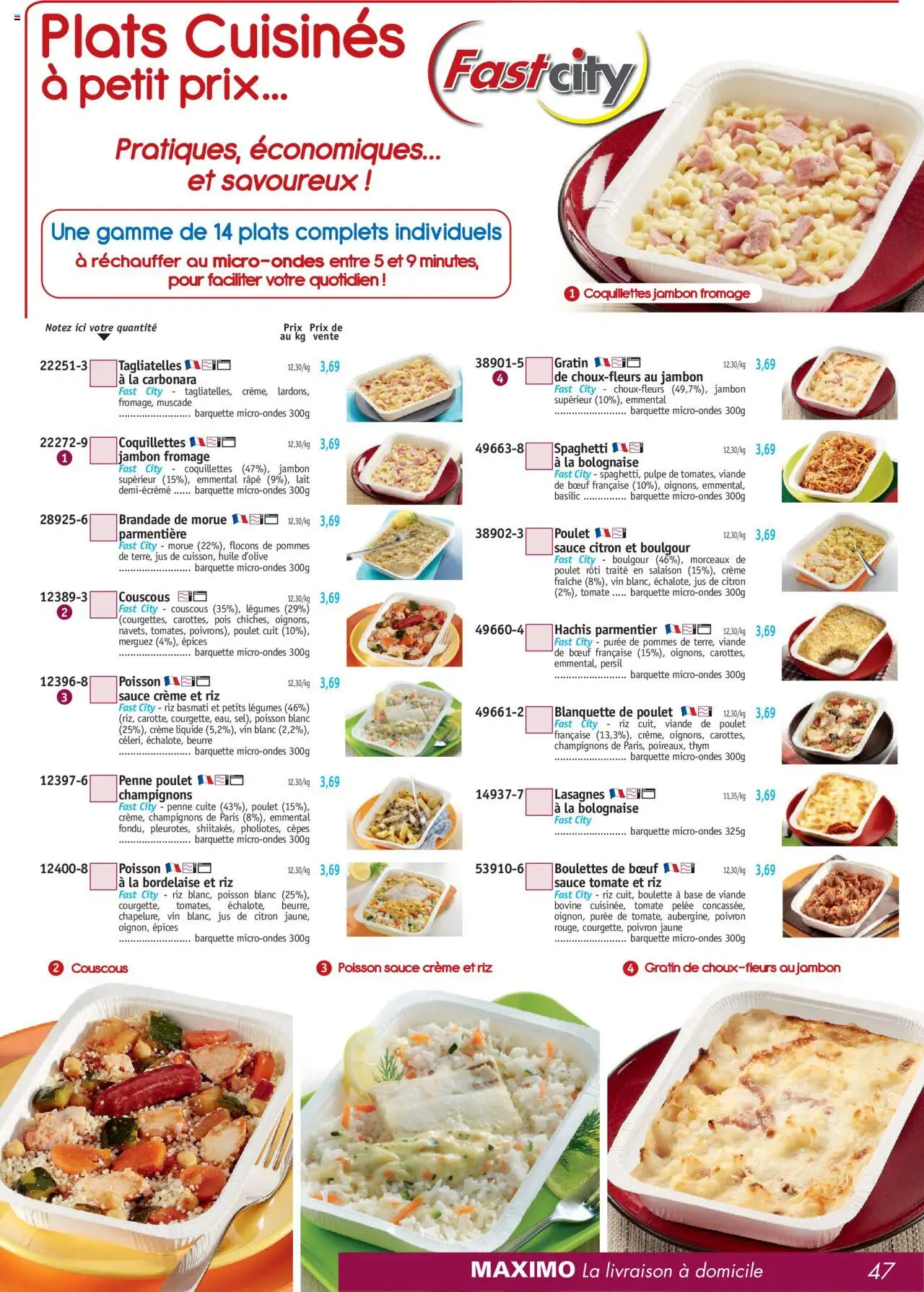  | Page: 47 | Produits: Flocons, Lasagnes, Pois, Huile