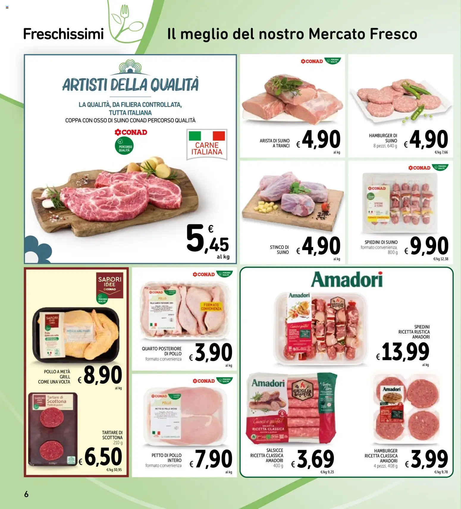 Volantino Spazio Conad del 30.04.2026 | Pagina: 6 | Prodotti: Pollo, Suino, Hamburger, Spiedini