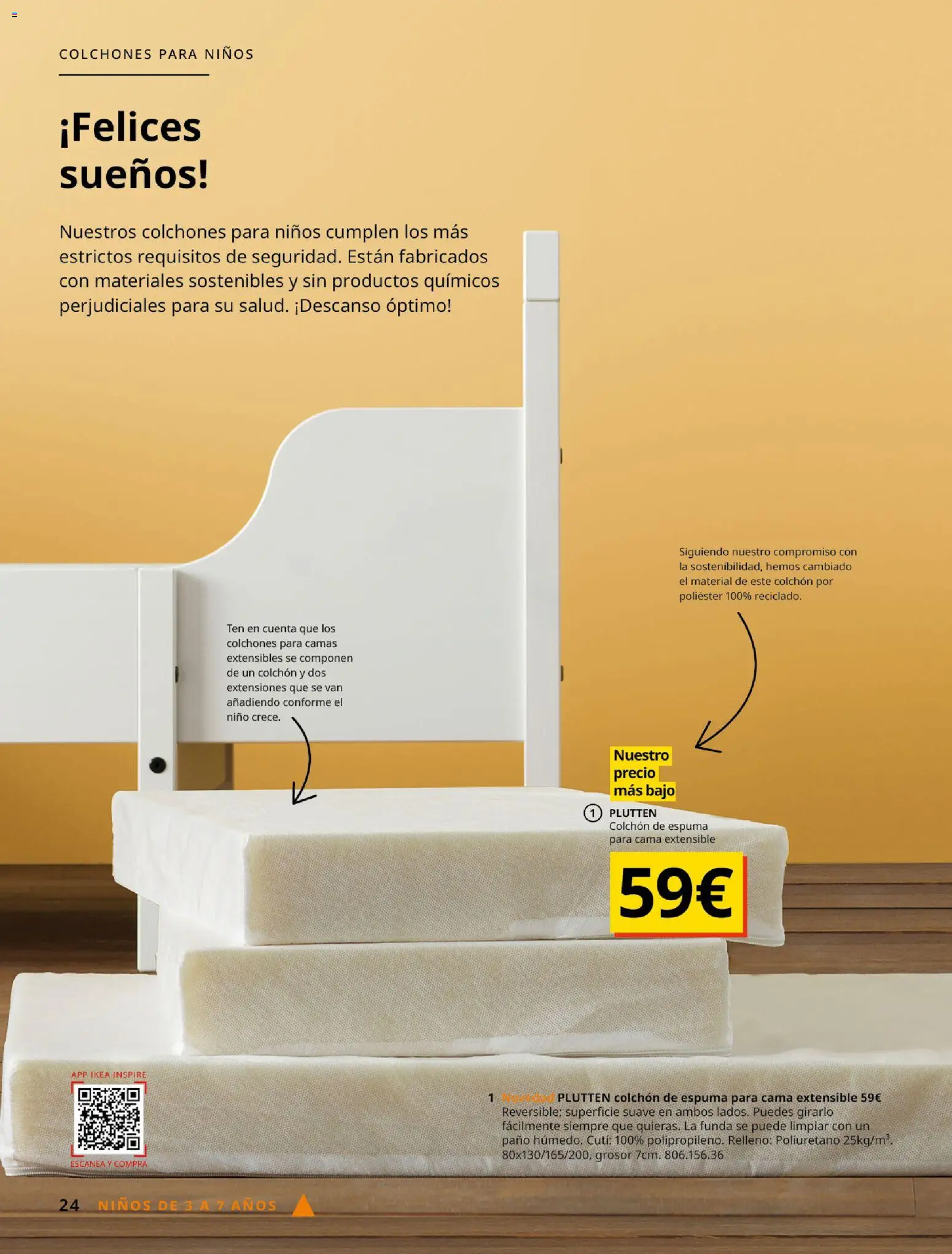 Catálogo IKEA  y los niños  │ válido desde el 06.03.2026 | Página: 24 | Productos: Colchon, Funda, Cama