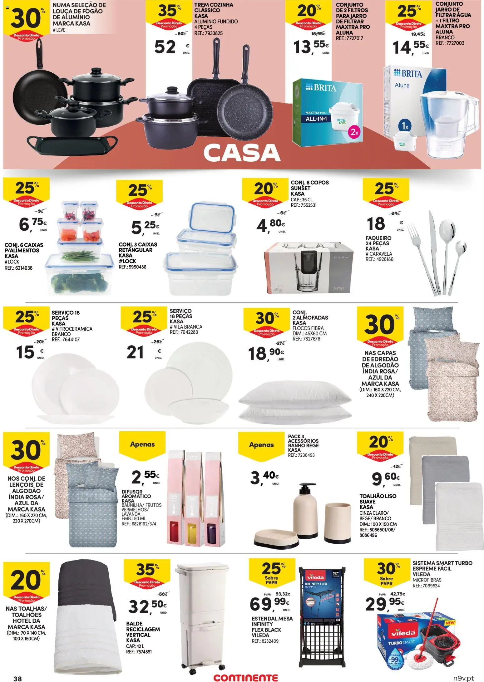 Continente - Açores │ válido de 13.11.2025 | Página: 38 | Produtos: Agua, Lençóis, Mesa, Flocos