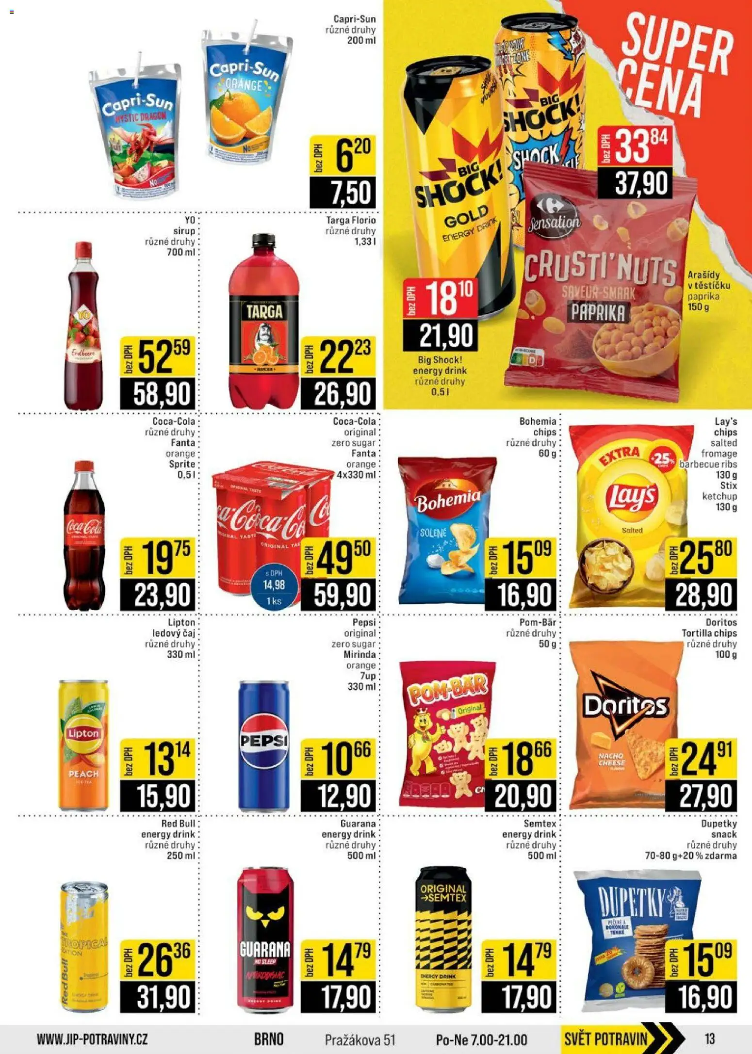Jip leták - Cash & Carry od 21.01.2026 | Strana: 13 | Produkty: Tortilla chips, Coca cola, Semtex, Red Bull