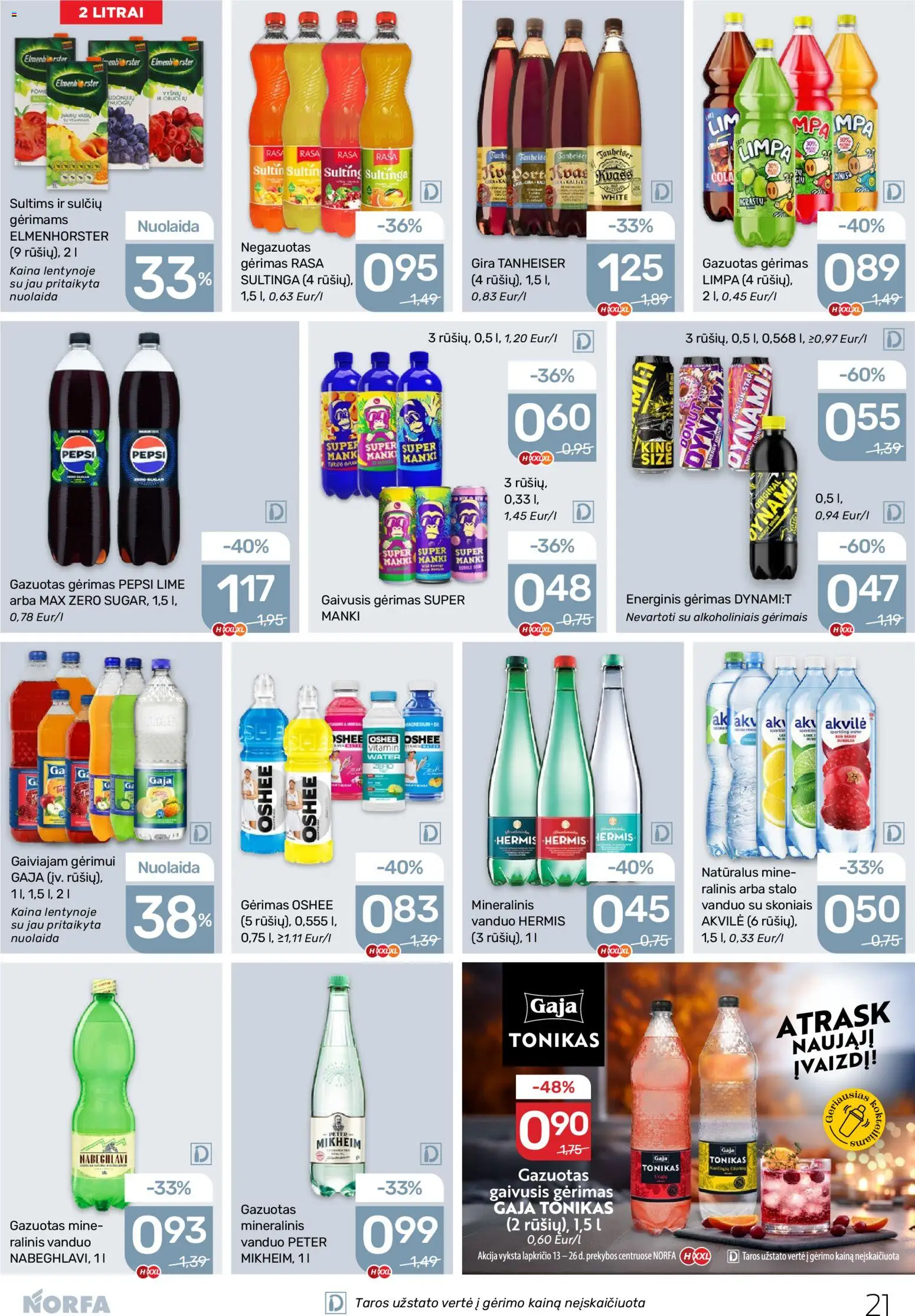 NORFA akcijos nuo 13.11.2025 | Puslapis: 21 | Prekių: Gaivusis gėrimas, Tonikas, Energinis gėrimas