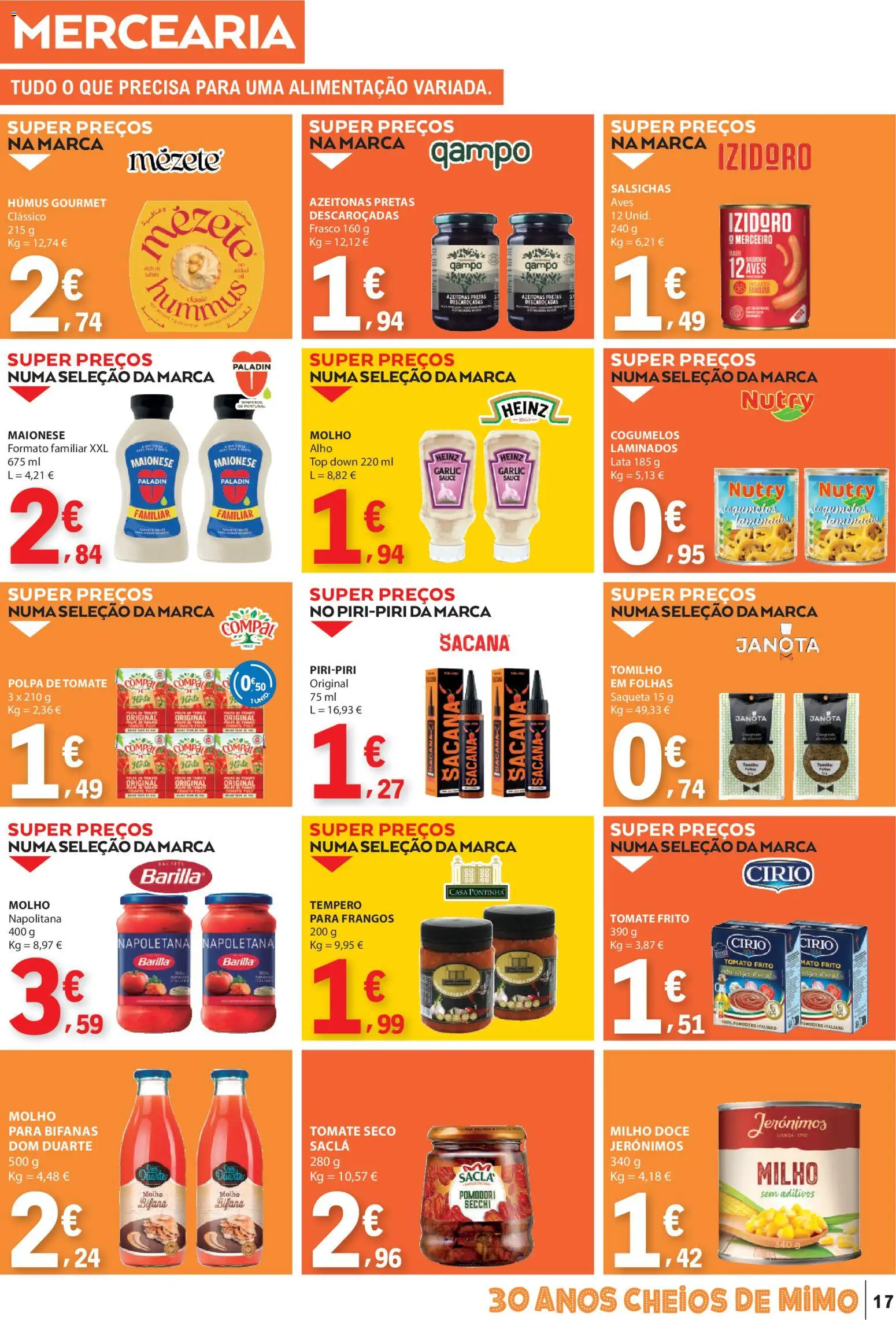 E.Leclerc folheto │ válido de 22.01.2026 | Página: 17 | Produtos: Azeitonas, Tomate, Cogumelos, Milho
