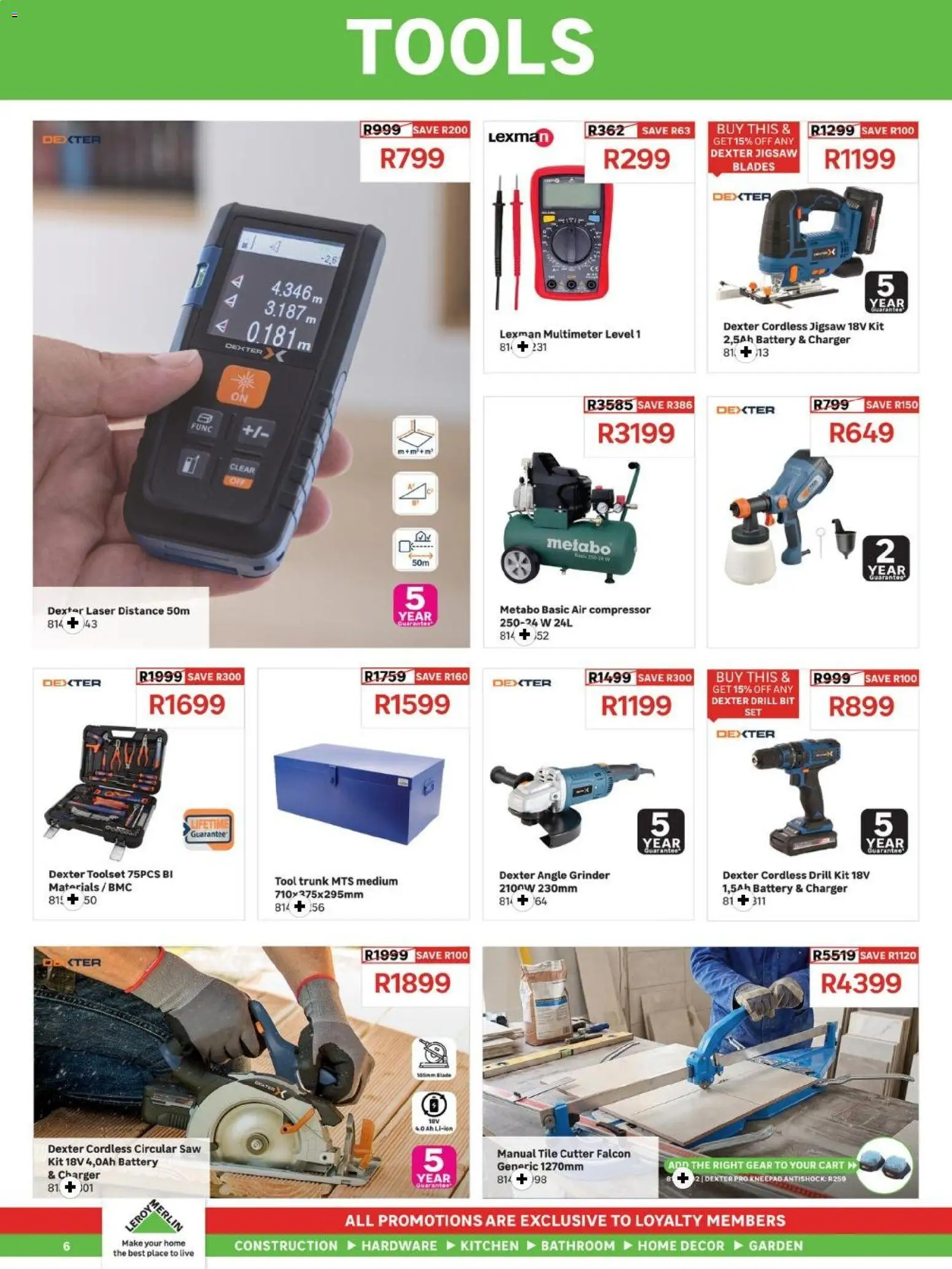 New Leroy Merlin catalogue – valid from 03.04.2026 | Page: 6 | Products: Grinder, Drill, Jigsaw, Angle grinder