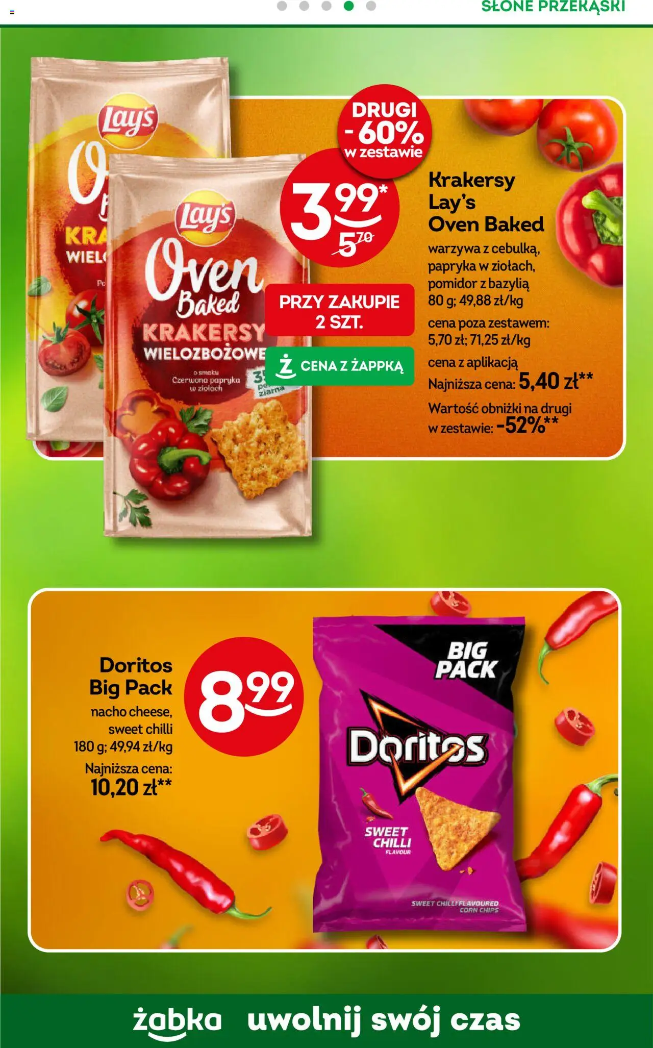 Żabka Gazetka od 18.06.2025 | Strona: 52 | Produkty: Papryka, Doritos, Krakersy, Warzywa