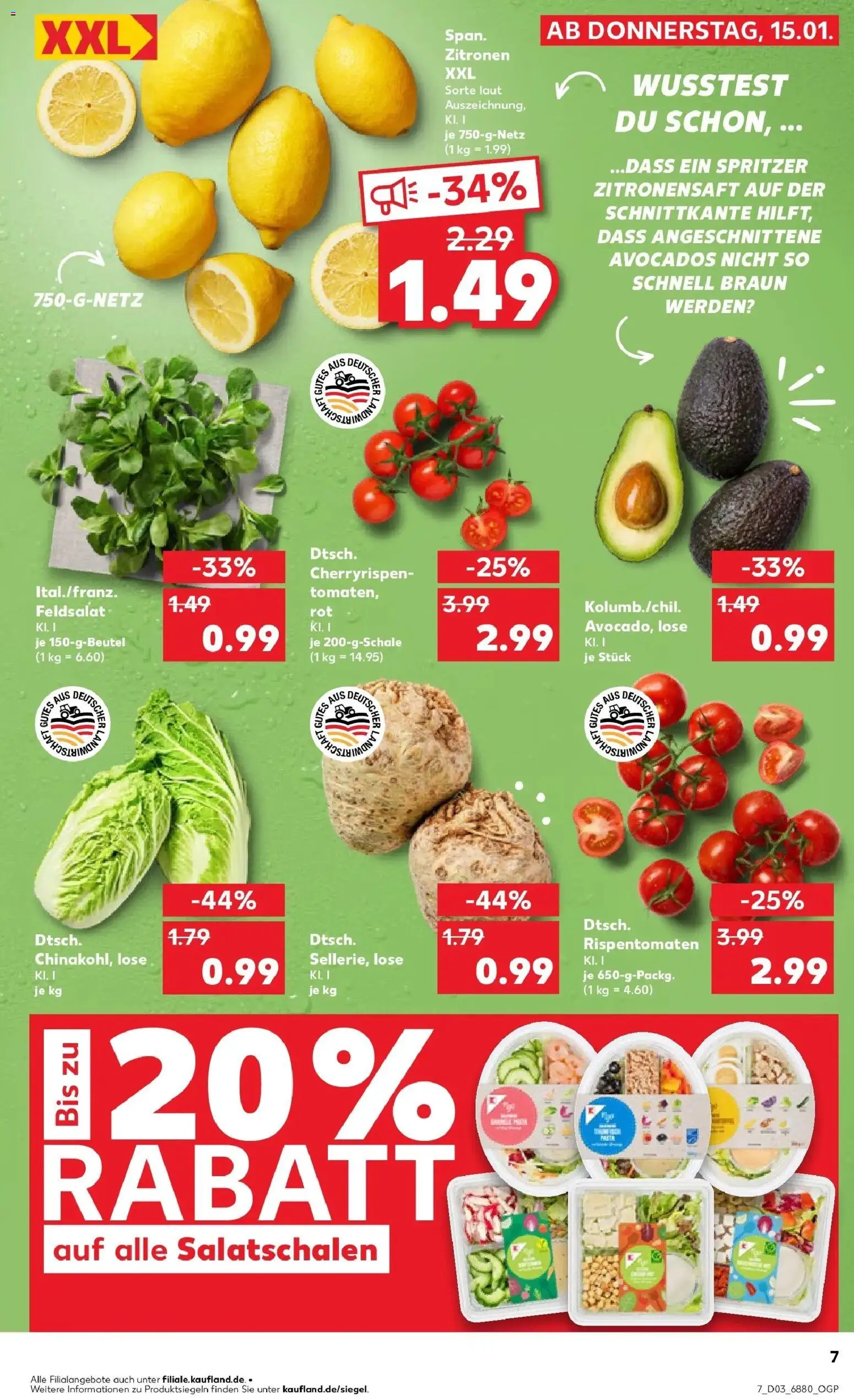 Kaufland prospekt St. Ingbert	 – gültig ab 19.01.2026 | Seite: 7 | Produkte: Avocado, Zitronen