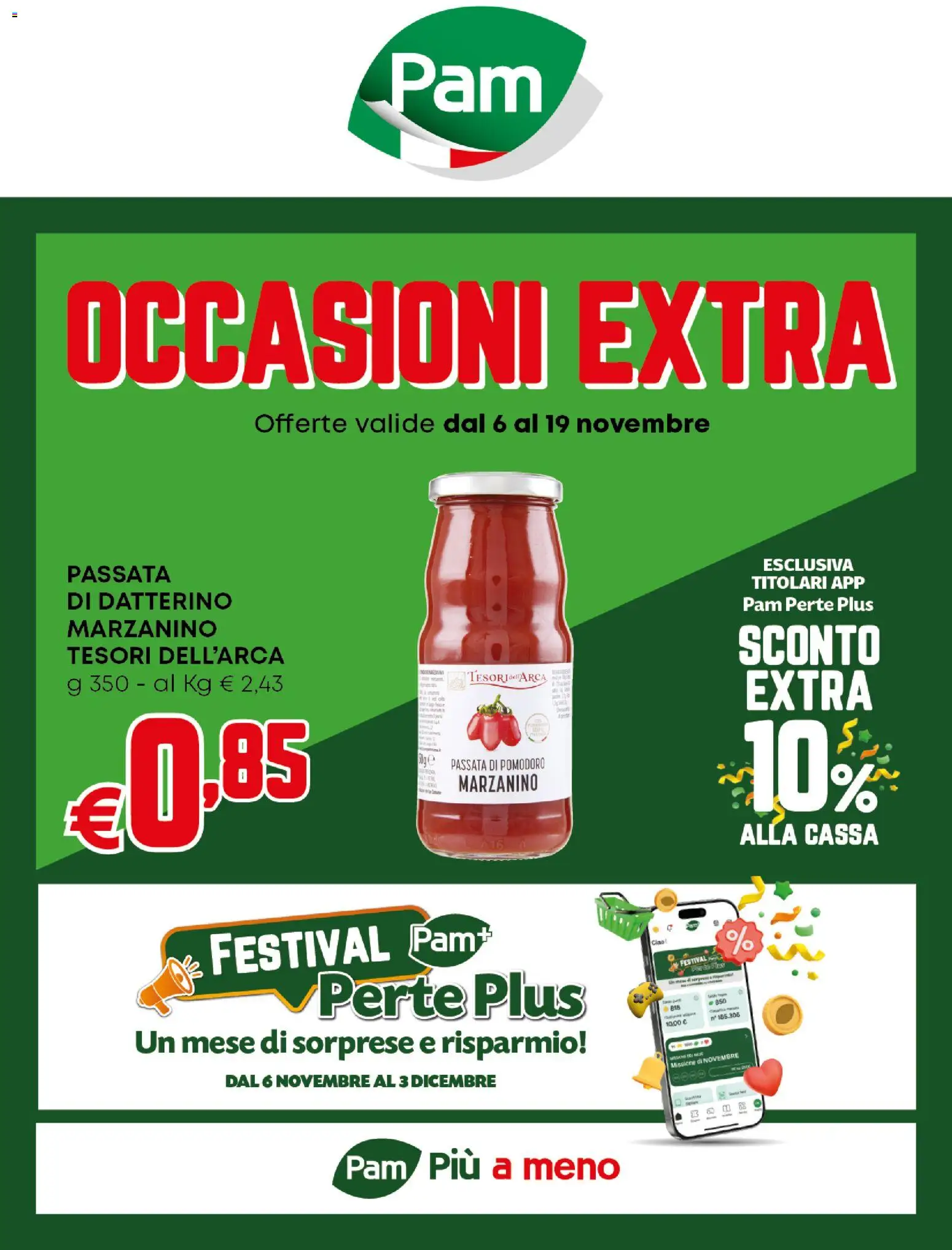 Volantino PAM del 06.11.2025 | Pagina: 1 | Prodotti: Pomodoro, Passata di pomodoro