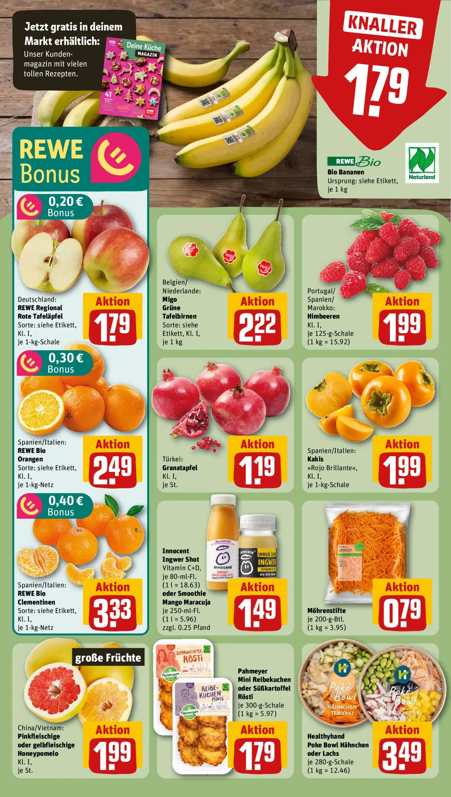 Rewe Prospekt 	 – gültig ab 17.11.2025 | Seite: 6 | Produkte: Granatapfel, Äpfel, Bananen, Kuchen