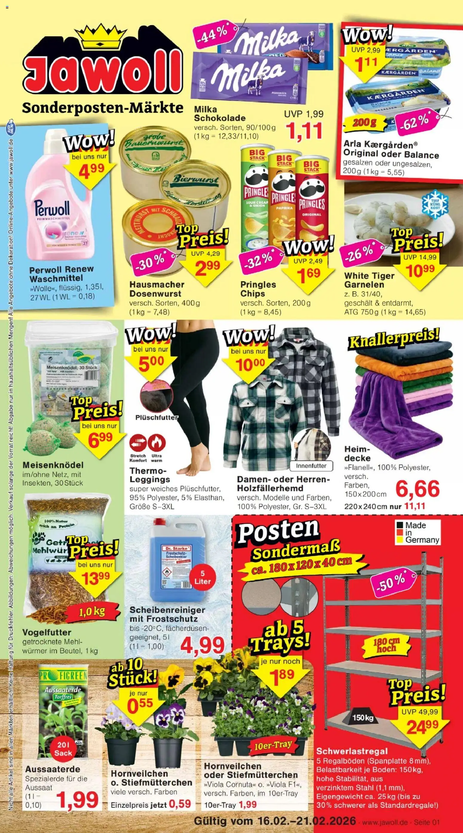 Jawoll Prospekt – gültig ab 16.02.2026 | Seite: 1 | Produkte: Top, Decke, Perwoll, Waschmittel