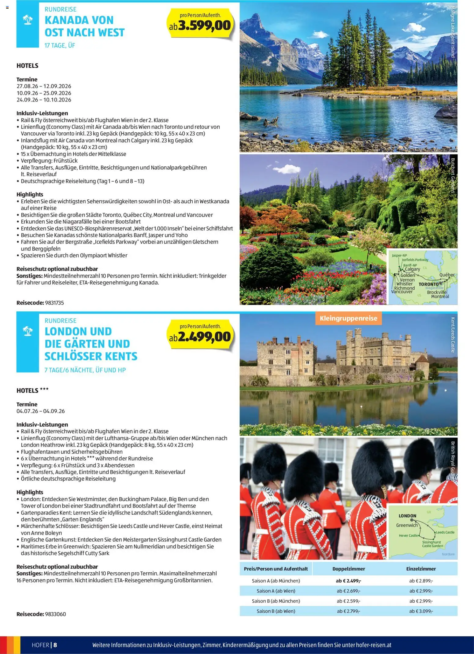 Hofer - Hofer Reisen Katalog gültig ab 01.04.2026 | Seite: 8