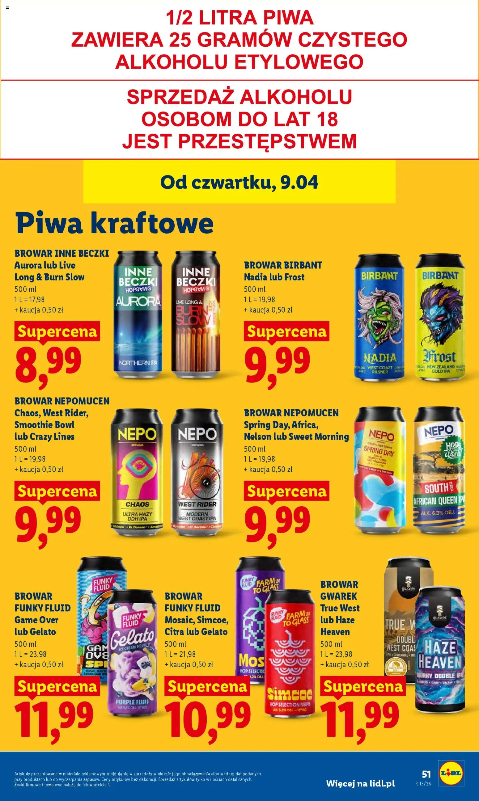 Lidl Polsko leták od 09.04.2026 | Strana: 53 | Produkty: Fluff, Pilsner, Smoothie