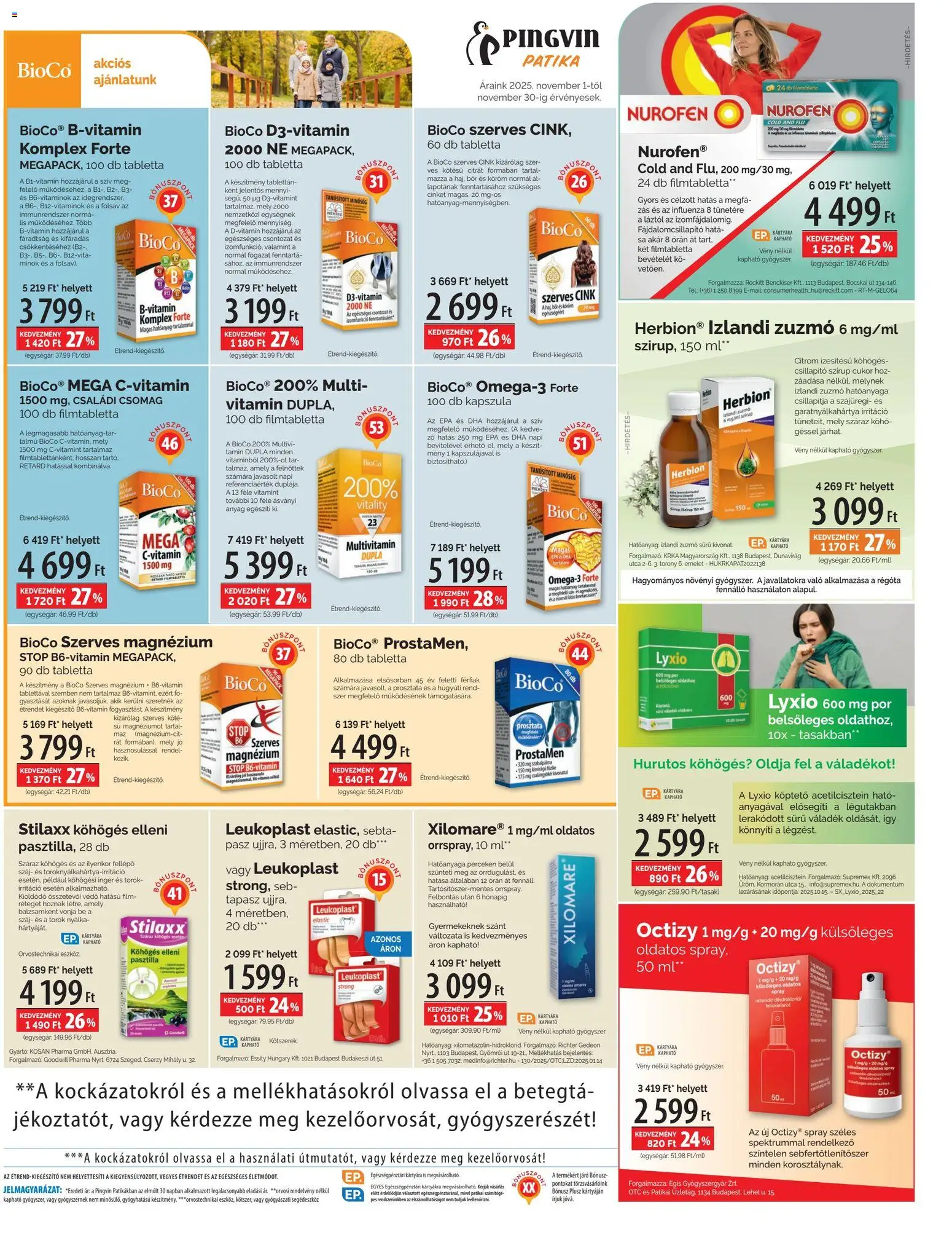 Pingvin Patika akciós ujság - amely érvényes a következő dátumtól: 01.11.2025 | Oldal: 7 | Termékek: Fellépő, Multivitamin, Cukor, Citrom