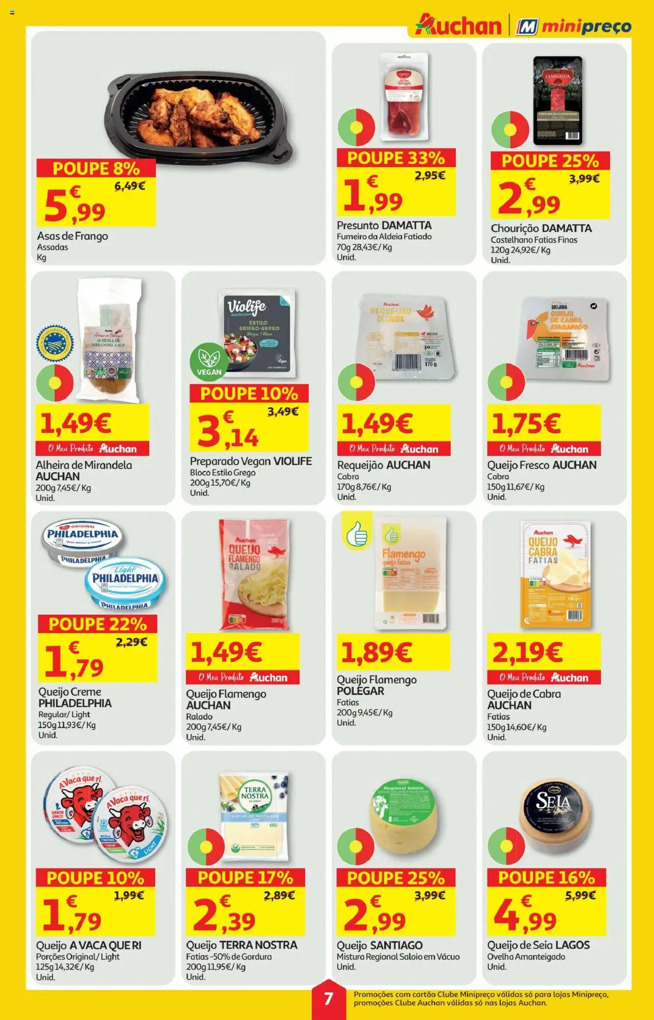 Minipreço folheto │ válido de 16.10.2025 | Página: 7 | Produtos: Asas de frango, Queijo creme, Queijo, Proteina