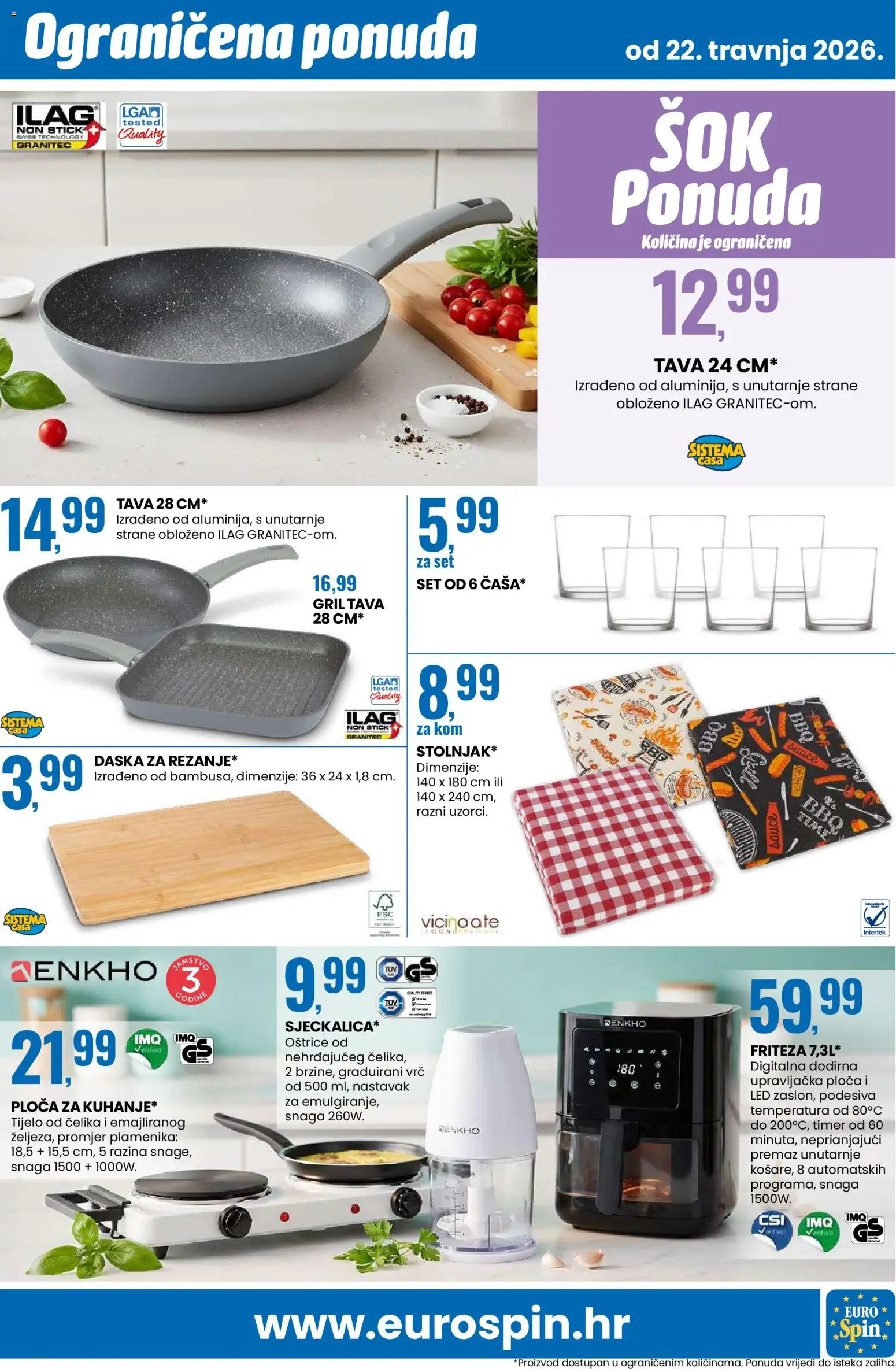 Eurospin katalog | vrijedi od 22.04.2026 | Stranica: 15 | Proizvodi: Friteza, Tava