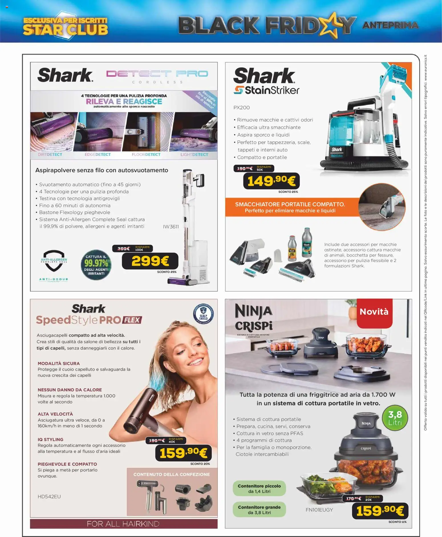 Volantino Euronics del 31.10.2025 | Pagina: 38 | Prodotti: Smacchiatore, Contenitore, Aspirapolvere, Asciugacapelli