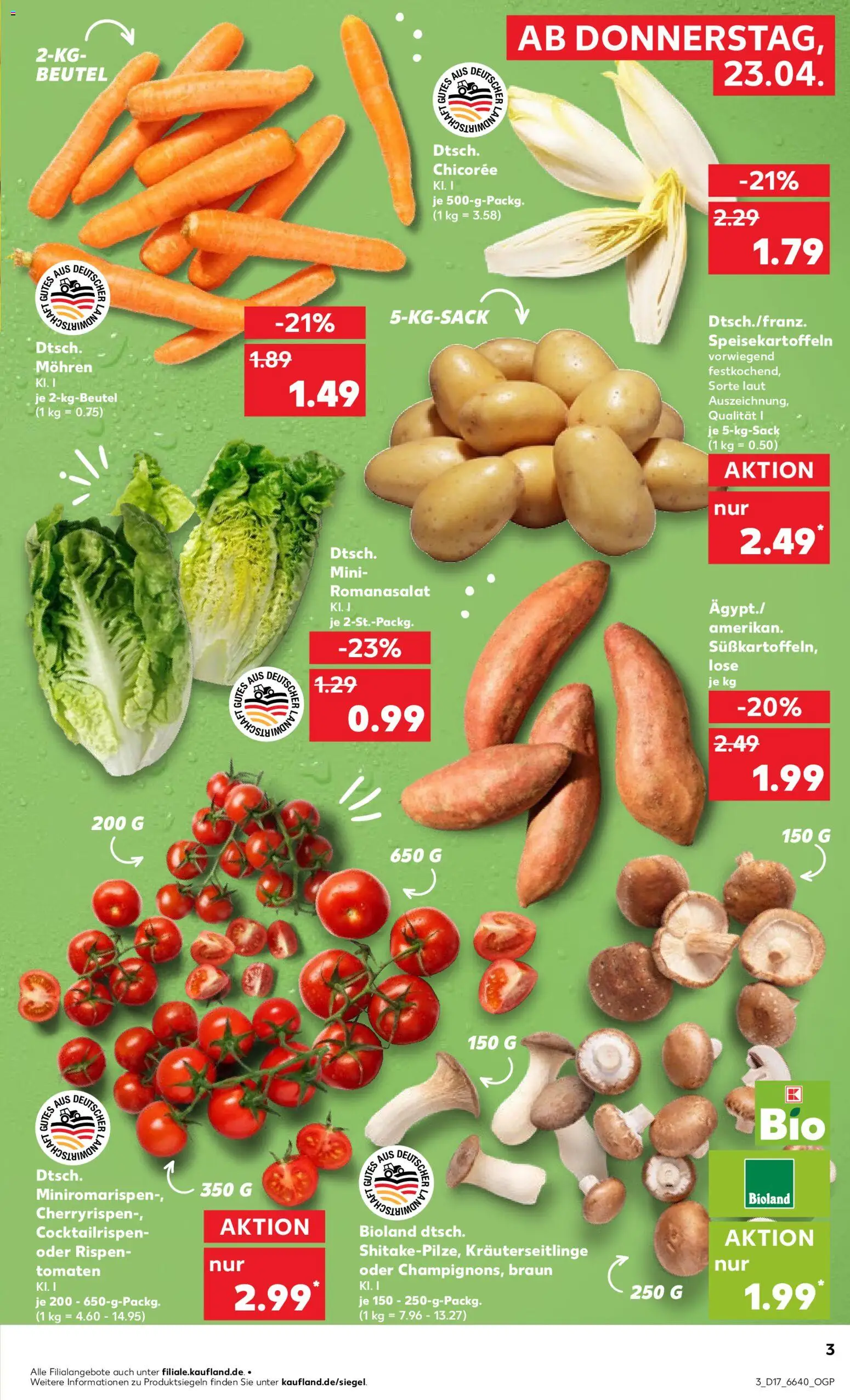 Kaufland Prospekt Stuttgart	 – gültig ab 23.04.2026 | Seite: 3 | Produkte: Tomaten, Mohren