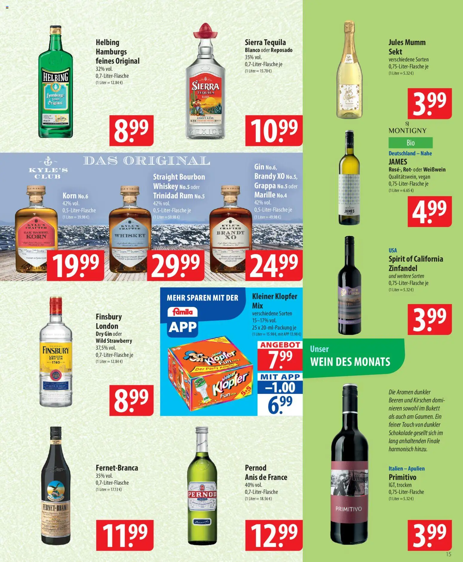 Famila Prospekt 	 – gültig ab 02.02.2026 | Seite: 15 | Produkte: Weißwein, Kirschen, Gin, Whiskey