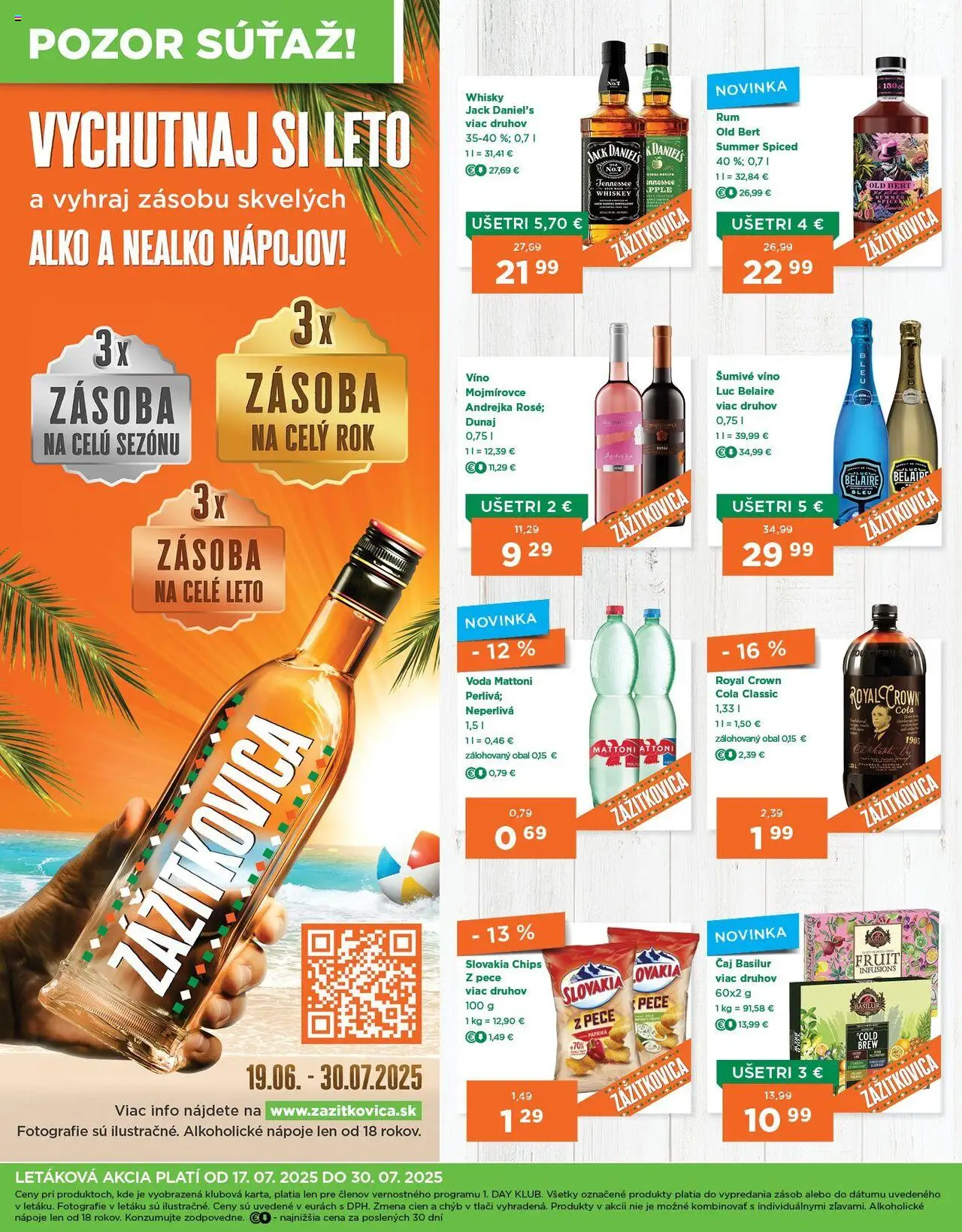 1day leták │ platný od 17.07.2025 | Strana: 4 | Produkty: Víno, Čaj, Cola, Jack Daniel's