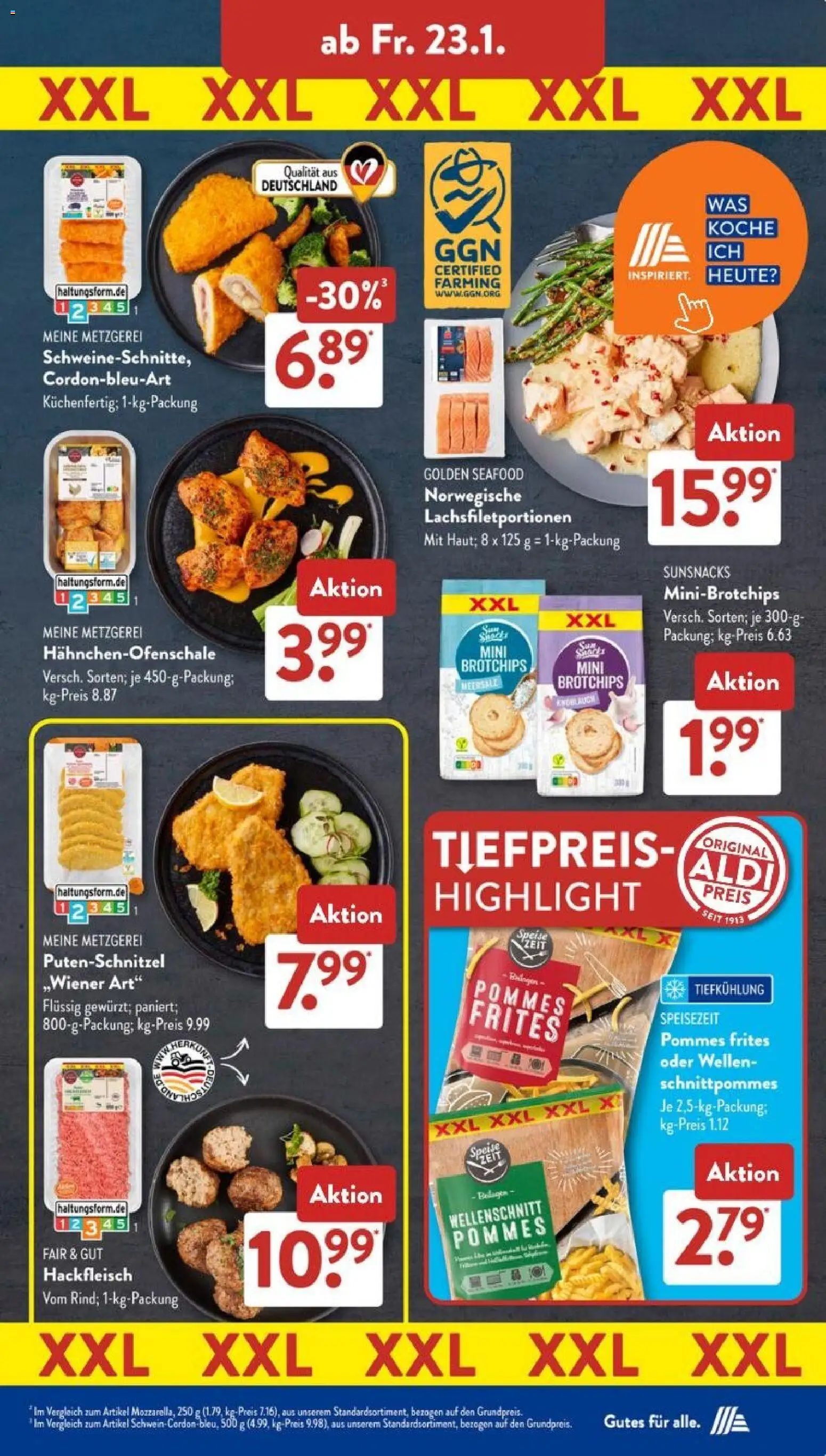 Aldi Süd Prospekt 	 – gültig ab 19.01.2026 | Seite: 27 | Produkte: Pommes, Pommes frites, Putenschnitzel, Hackfleisch