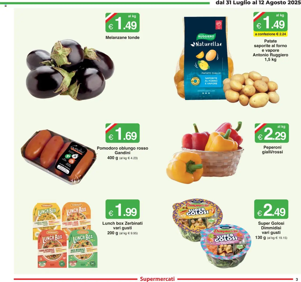 Volantino Sì con Te del 31.07.2025 | Pagina: 3 | Prodotti: Pollo, Peperoni, Patate, Forno