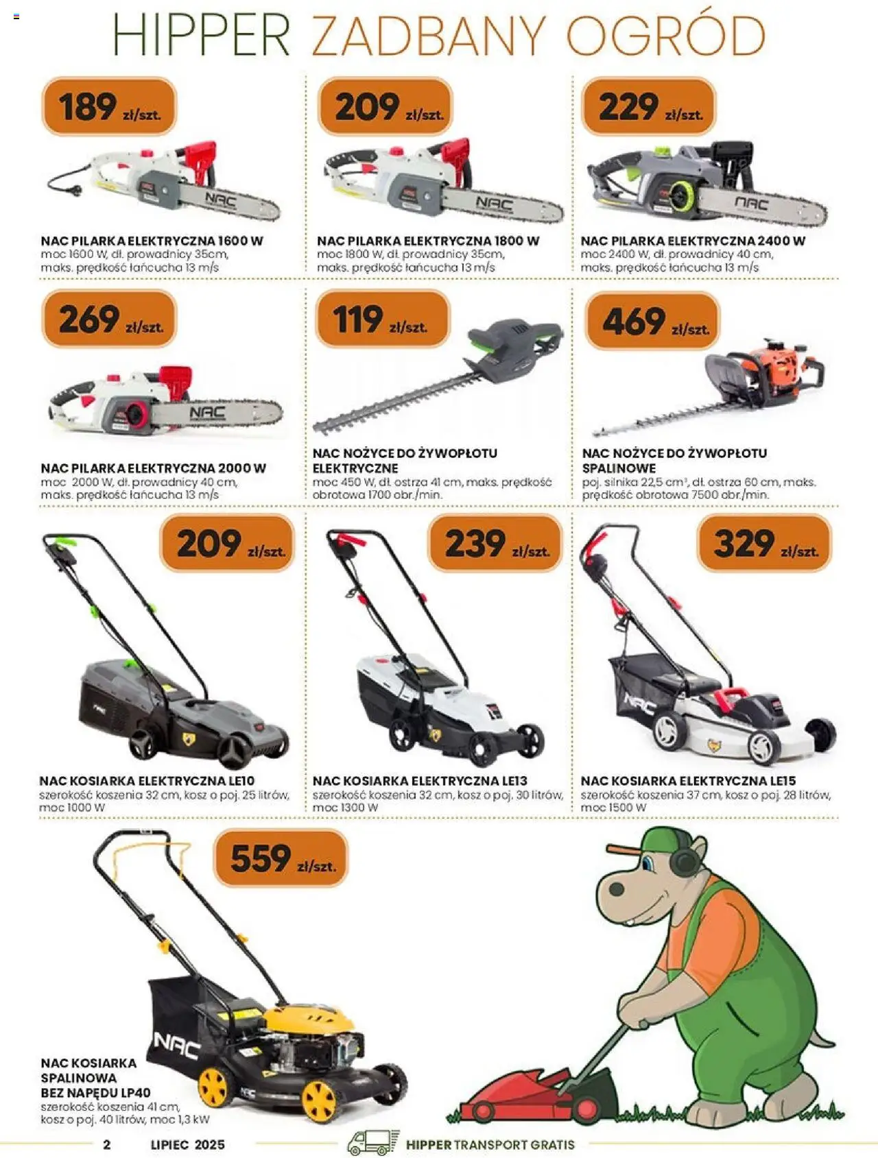 Hipper Gazetka od 26.06.2025 | Strona: 2 | Produkty: Kosiarka, Kosz, Nożyce do żywopłotu
