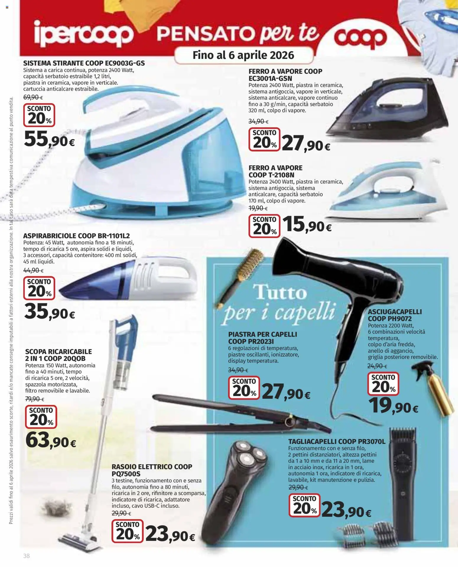 Volantino Ipercoop del 12.03.2026 | Pagina: 38 | Prodotti: Rasoio, Data, Cavo, Adattatore