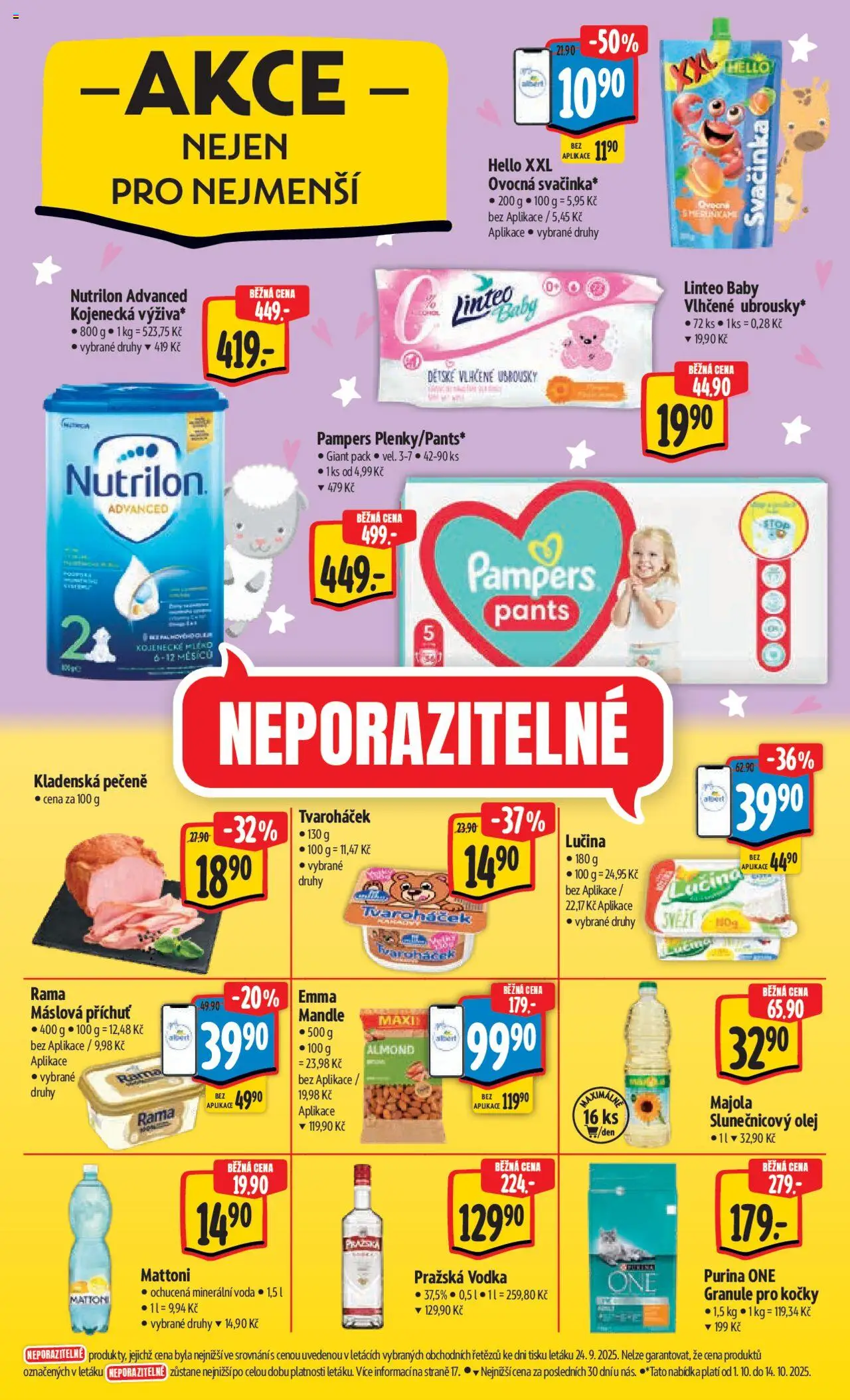 Albert leták - Hypermarket od 01.10.2025 | Strana: 53 | Produkty: Mattoni, Purina, Pampers, Granule pro kočky